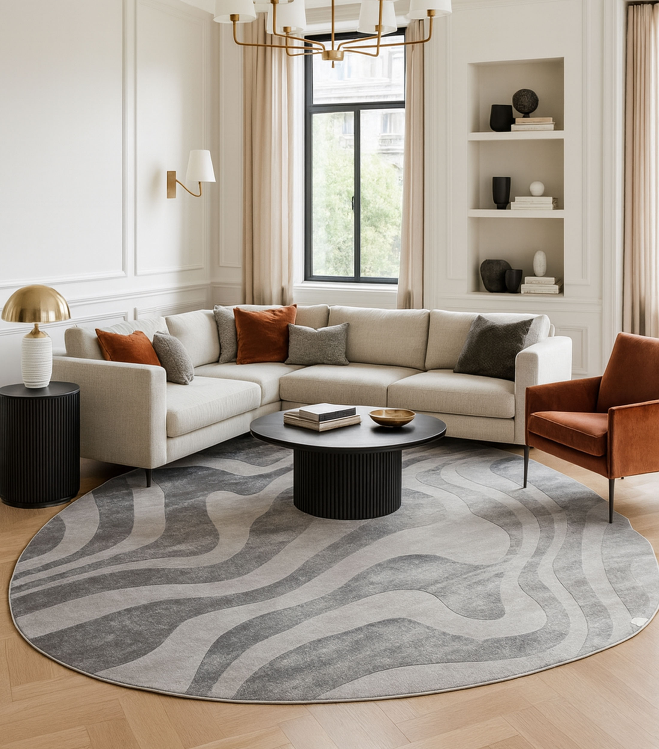 Tapete decorativo Shape Viera en poliéster 240 x 240 cm