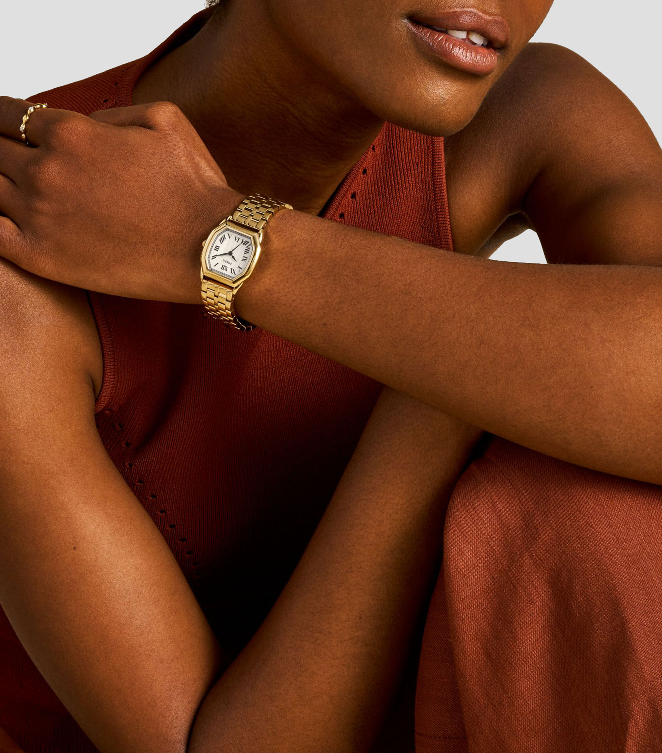 Reloj para Mujer Harlow Casual, Dorado, Blanco