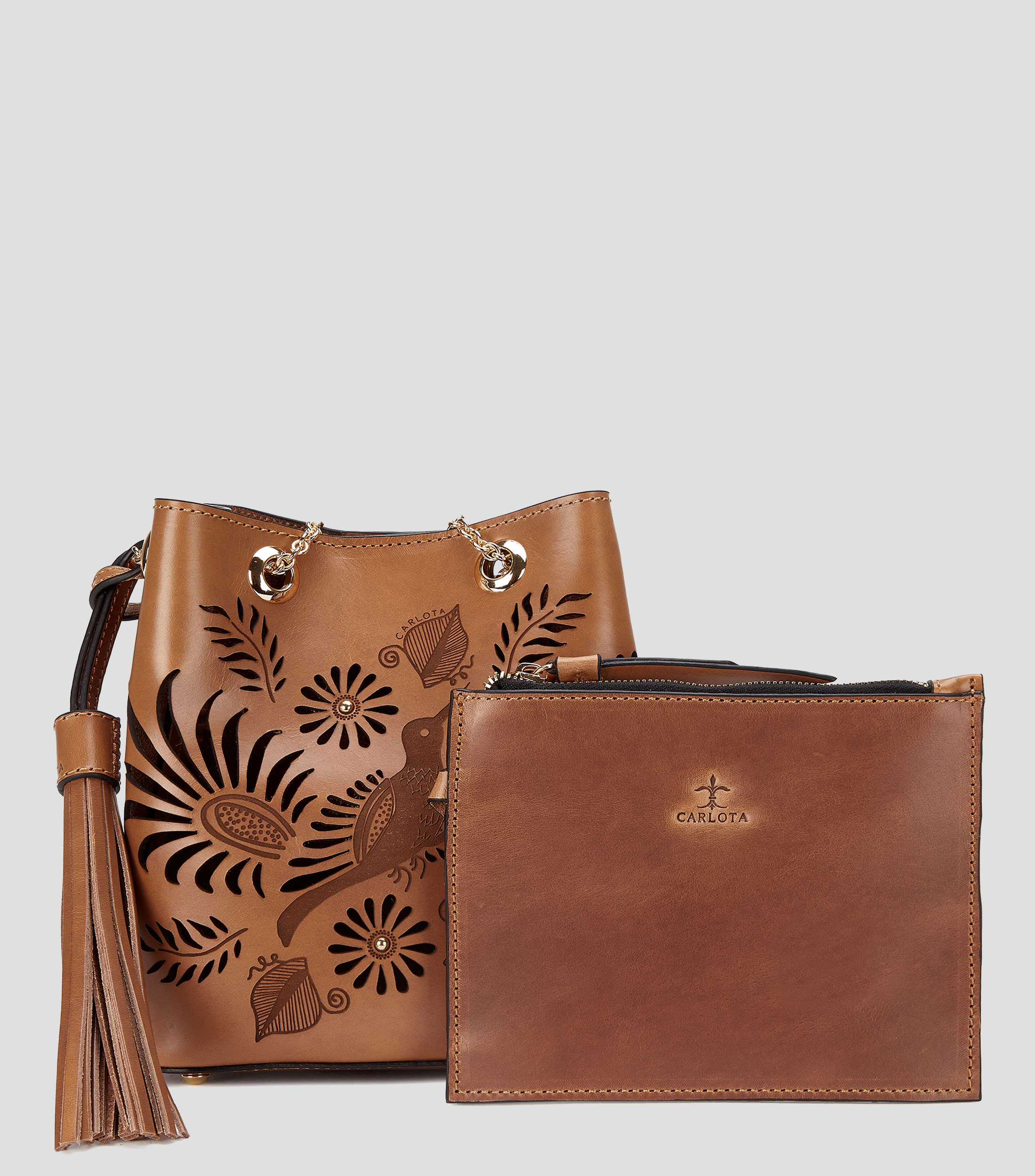 Bolsa Bucket en piel Mujer