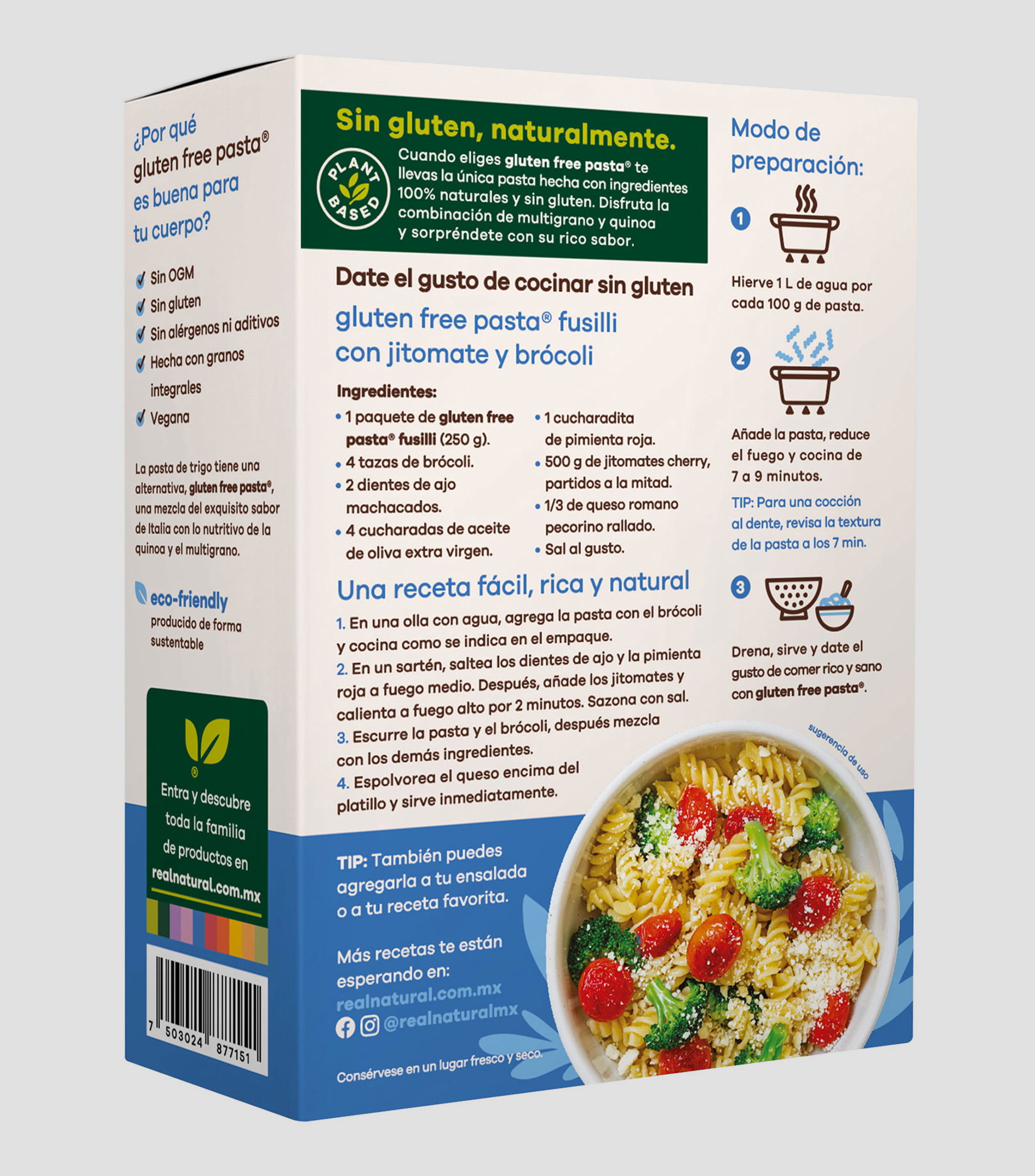 Pasta Fusilli de Multigrano y Quinoa, 340 g