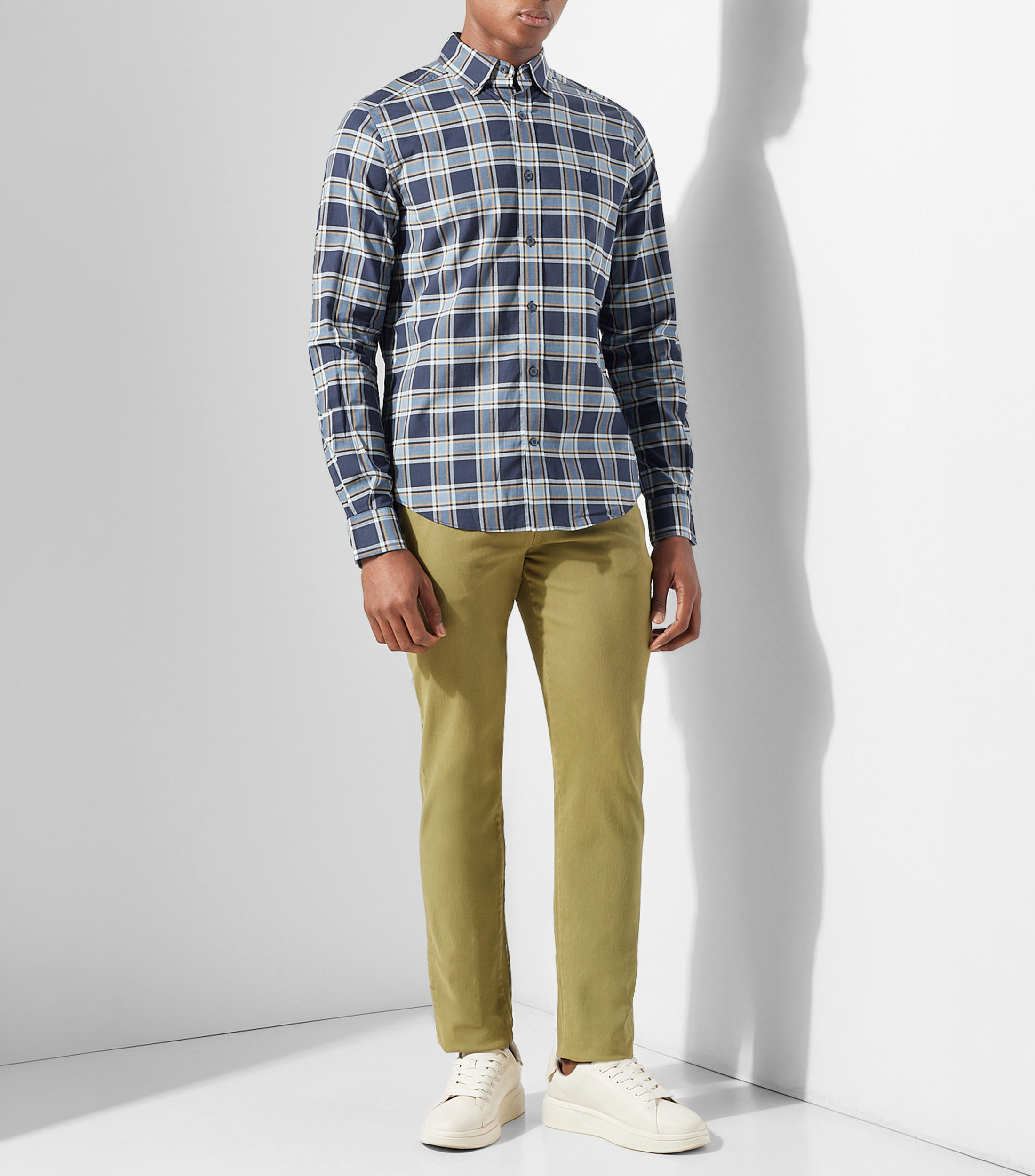 Camisa con cuadros manga larga Hombre
