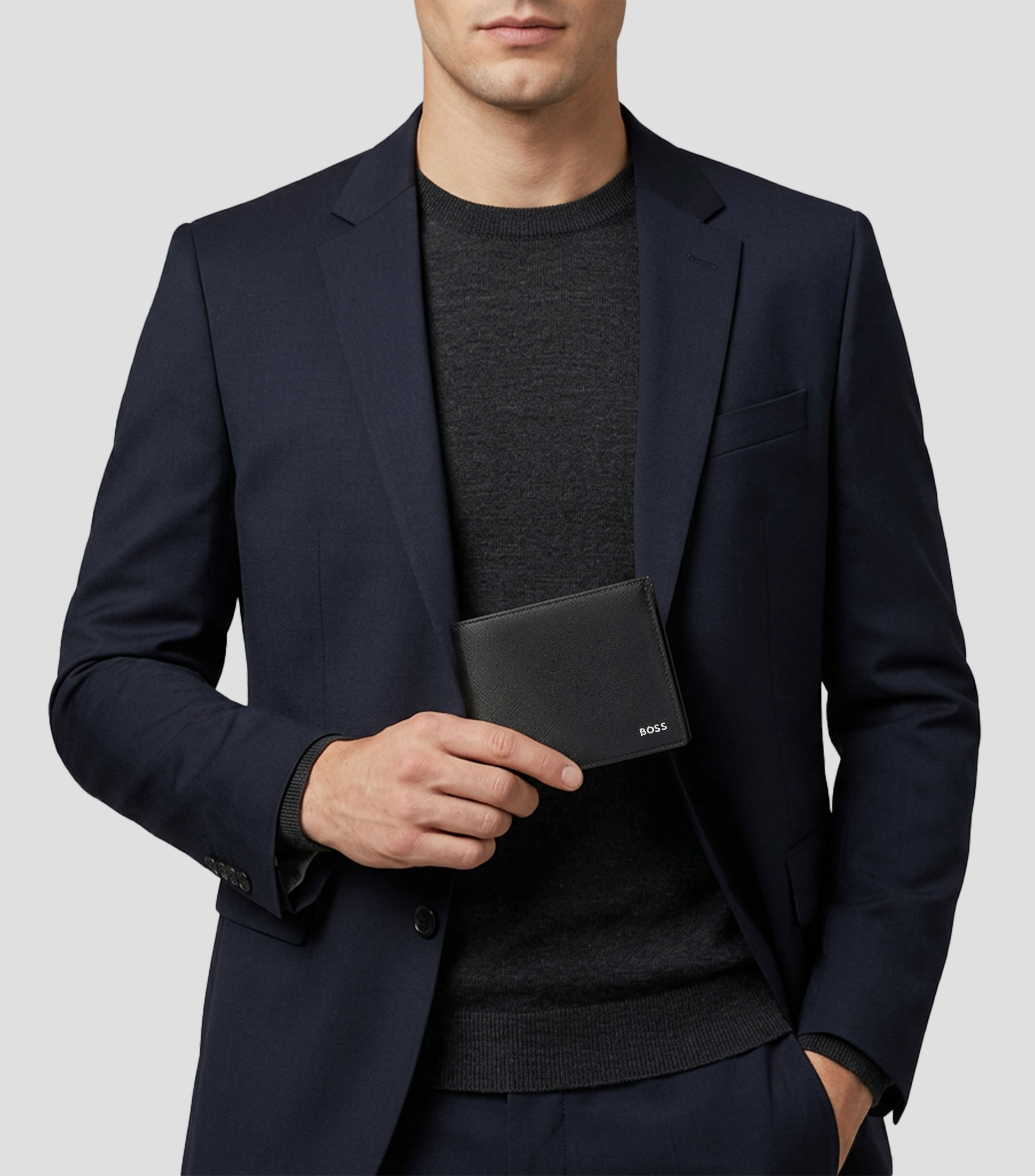 Cartera bifold lisa Hombre