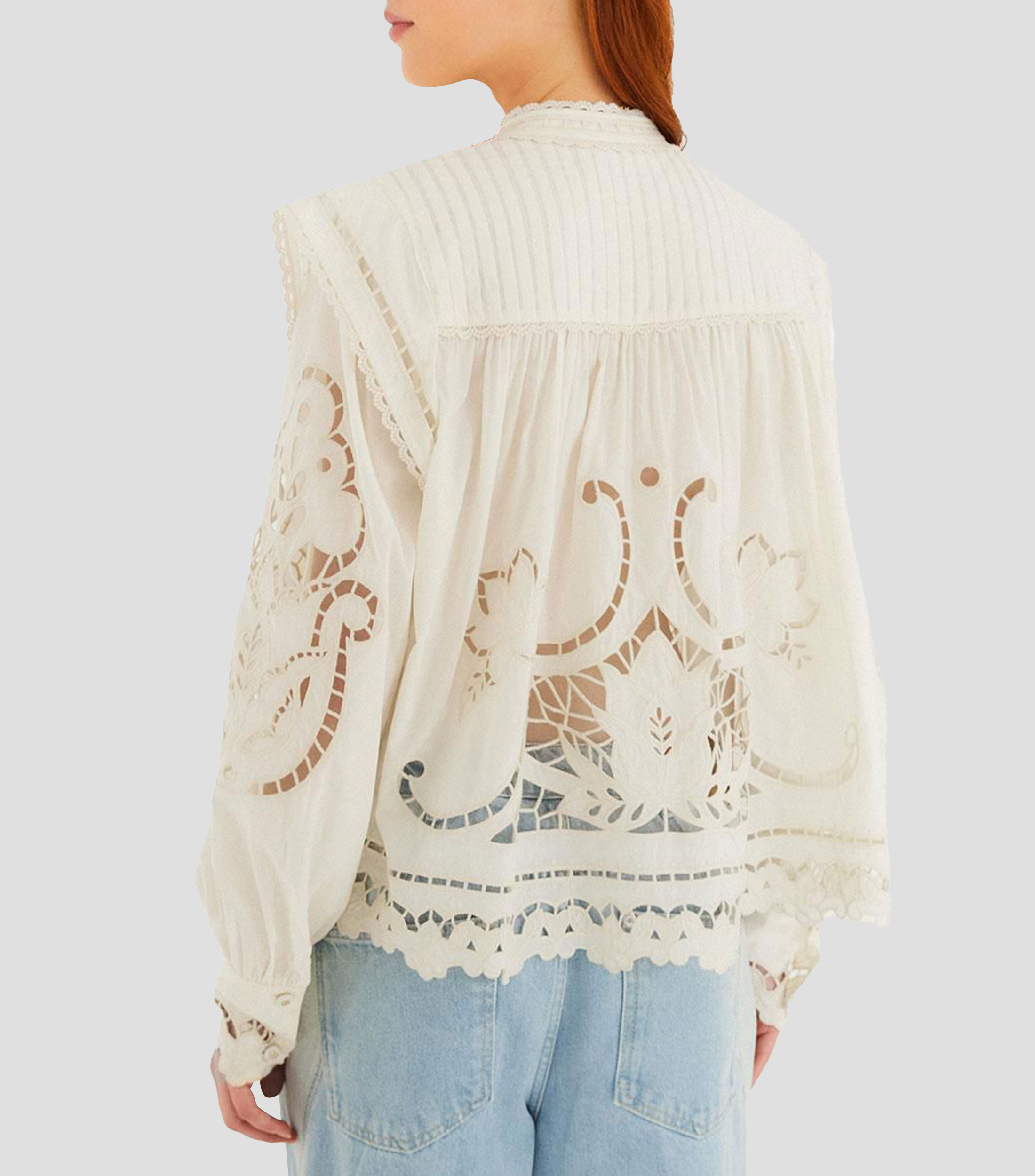 Blusa lisa con manga larga Mujer