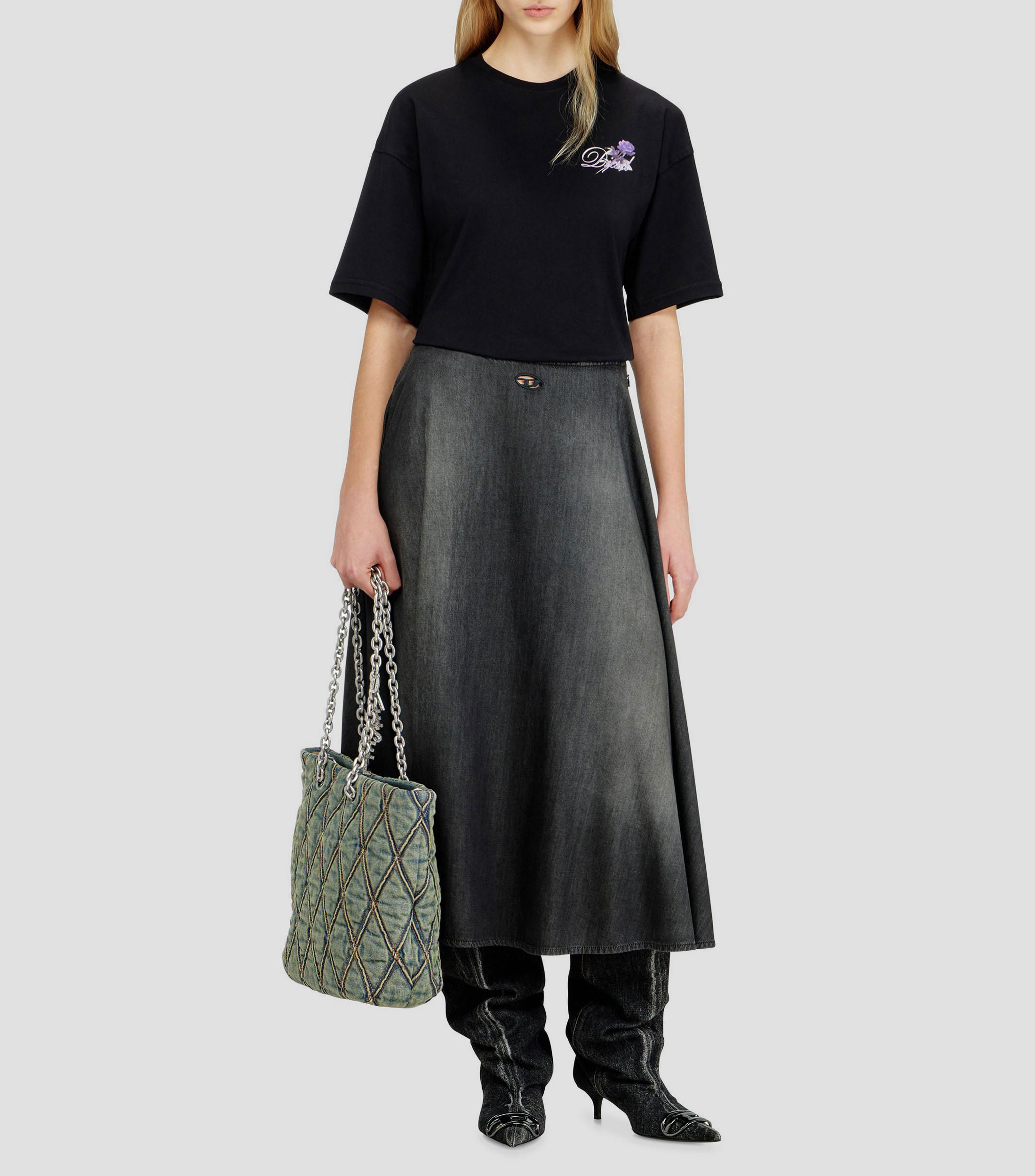 Bolsa Tote Charm Deslavada Mujer