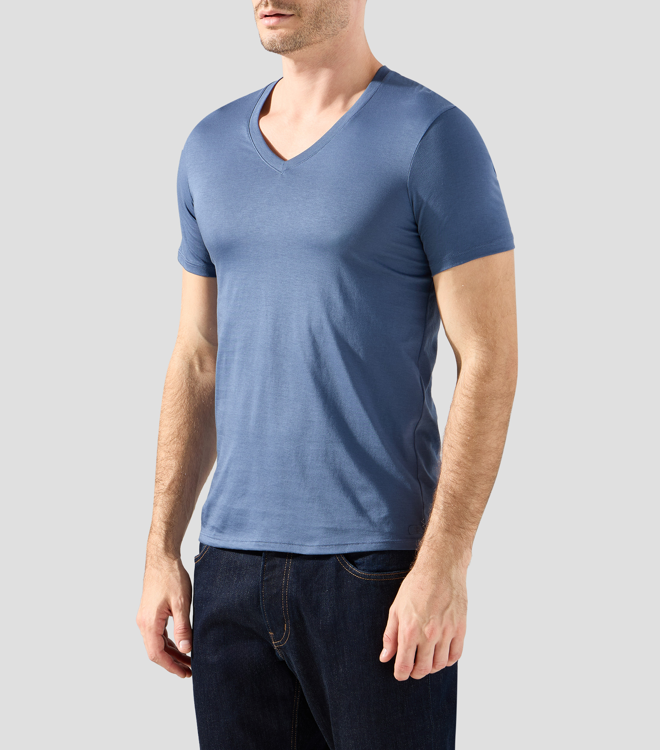 Playera cuello redondo manga corta lisa Hombre