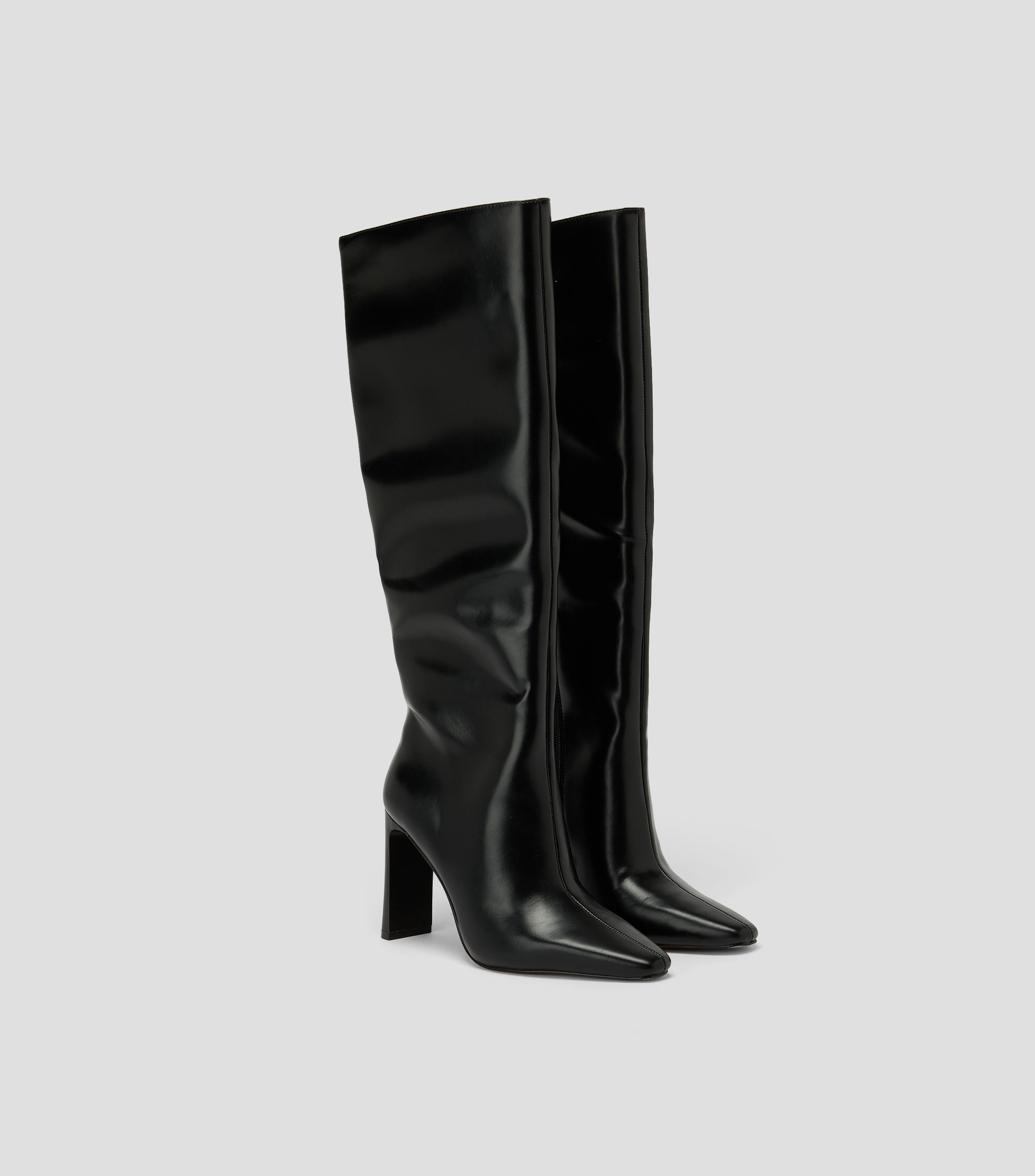 Botas largas con tacón media luna de 10 cm Mujer