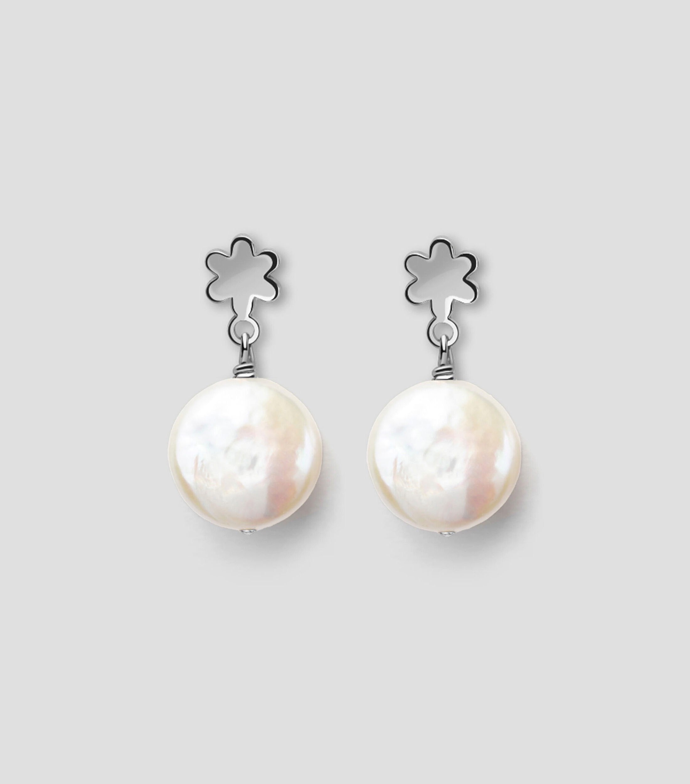 Aretes en plata con perla Mujer
