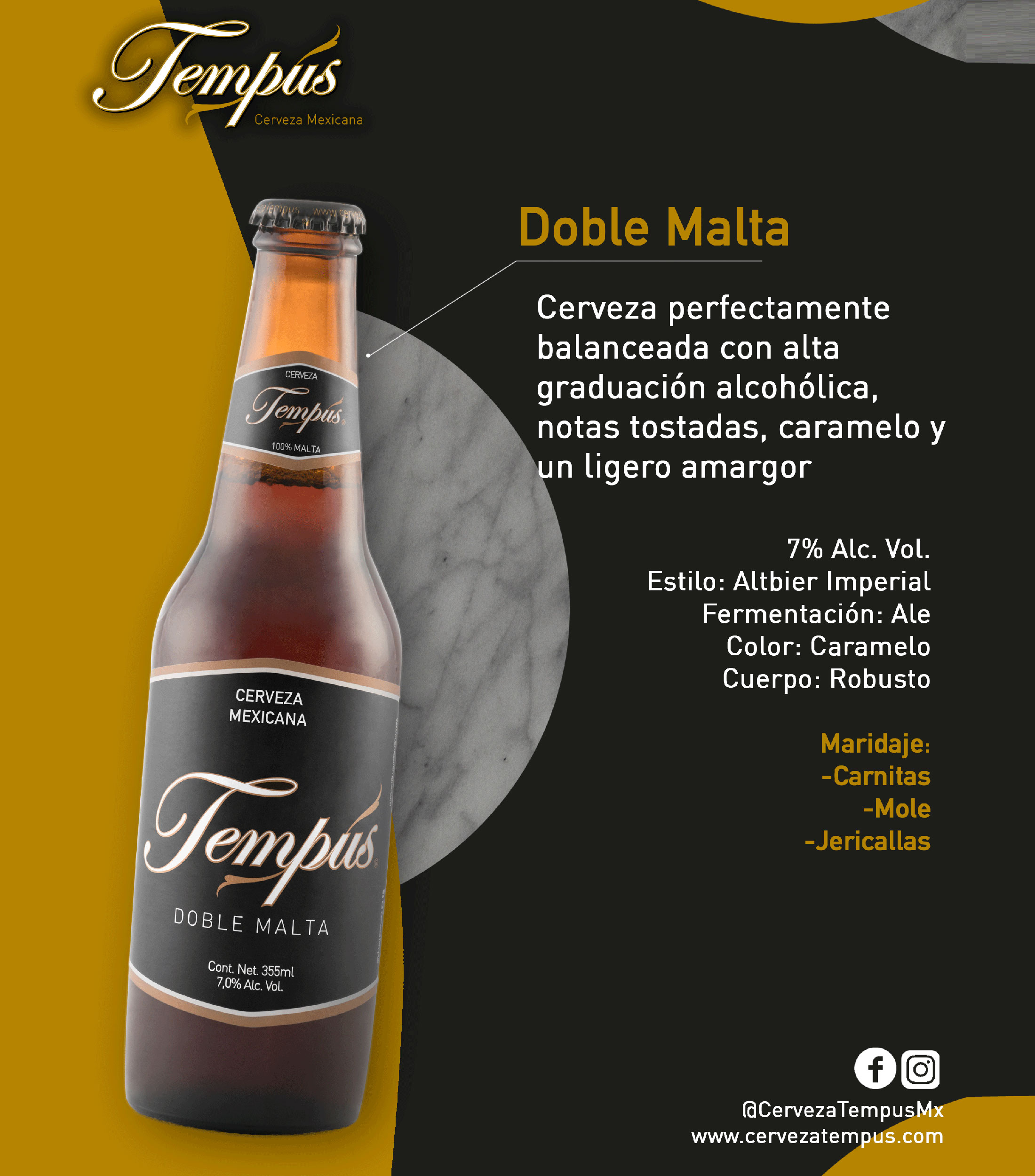 Cerveza Artesanal Primus Tempus Doble Malta Imperial Altbier, 355 ml