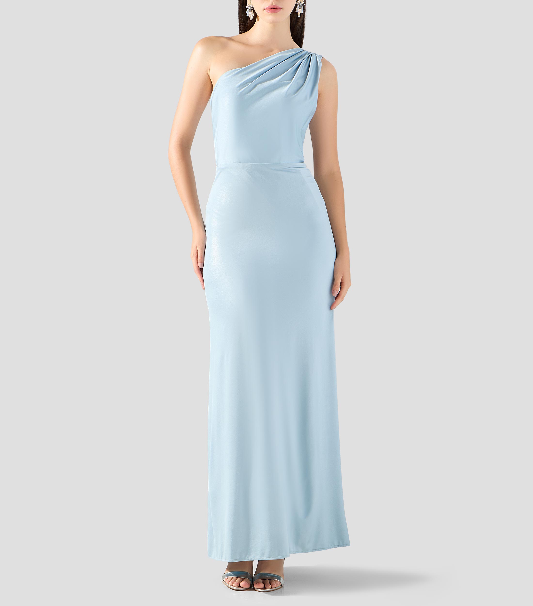 Vestido largo liso Mujer