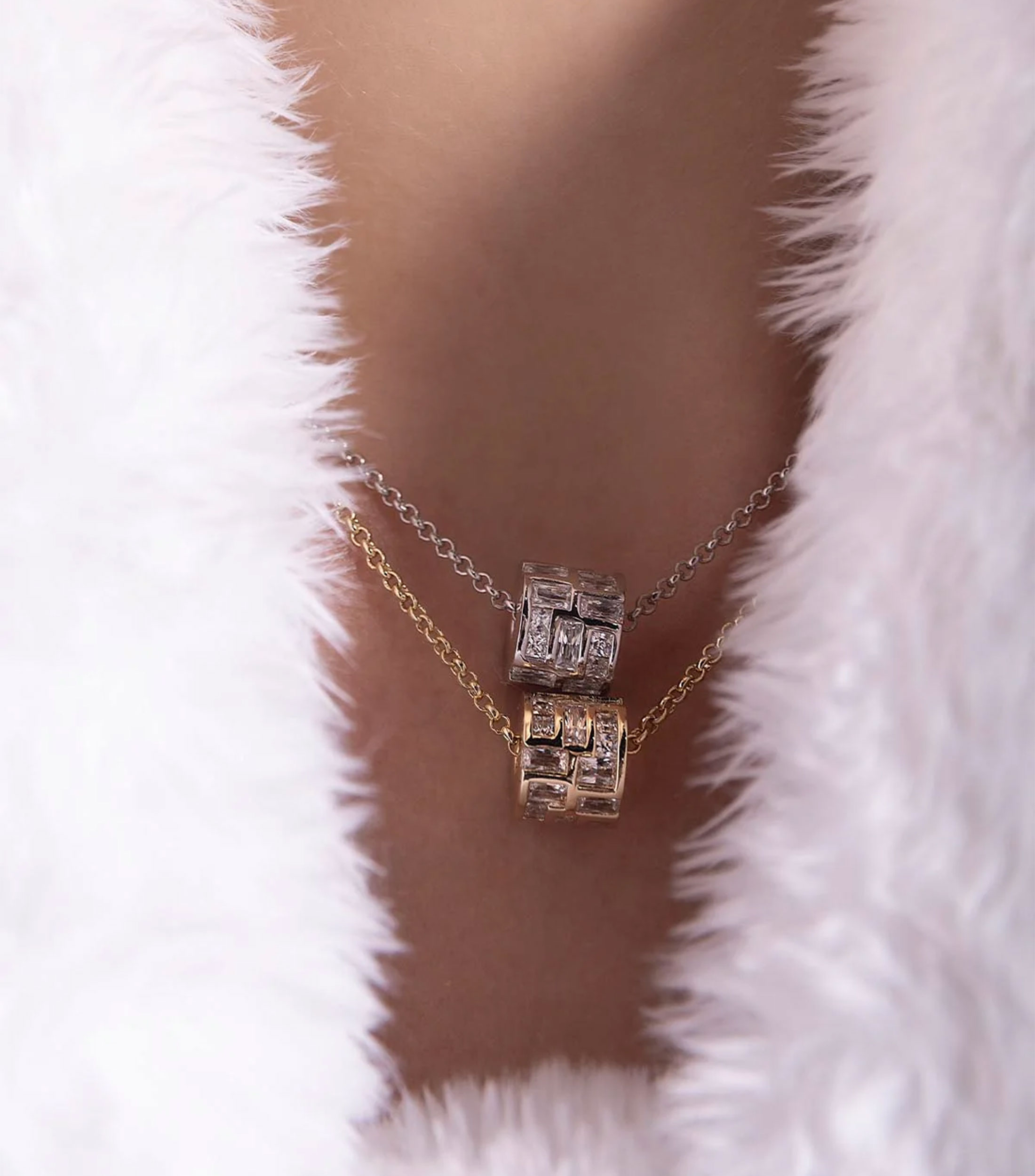 Collar en plata con circonia Mujer