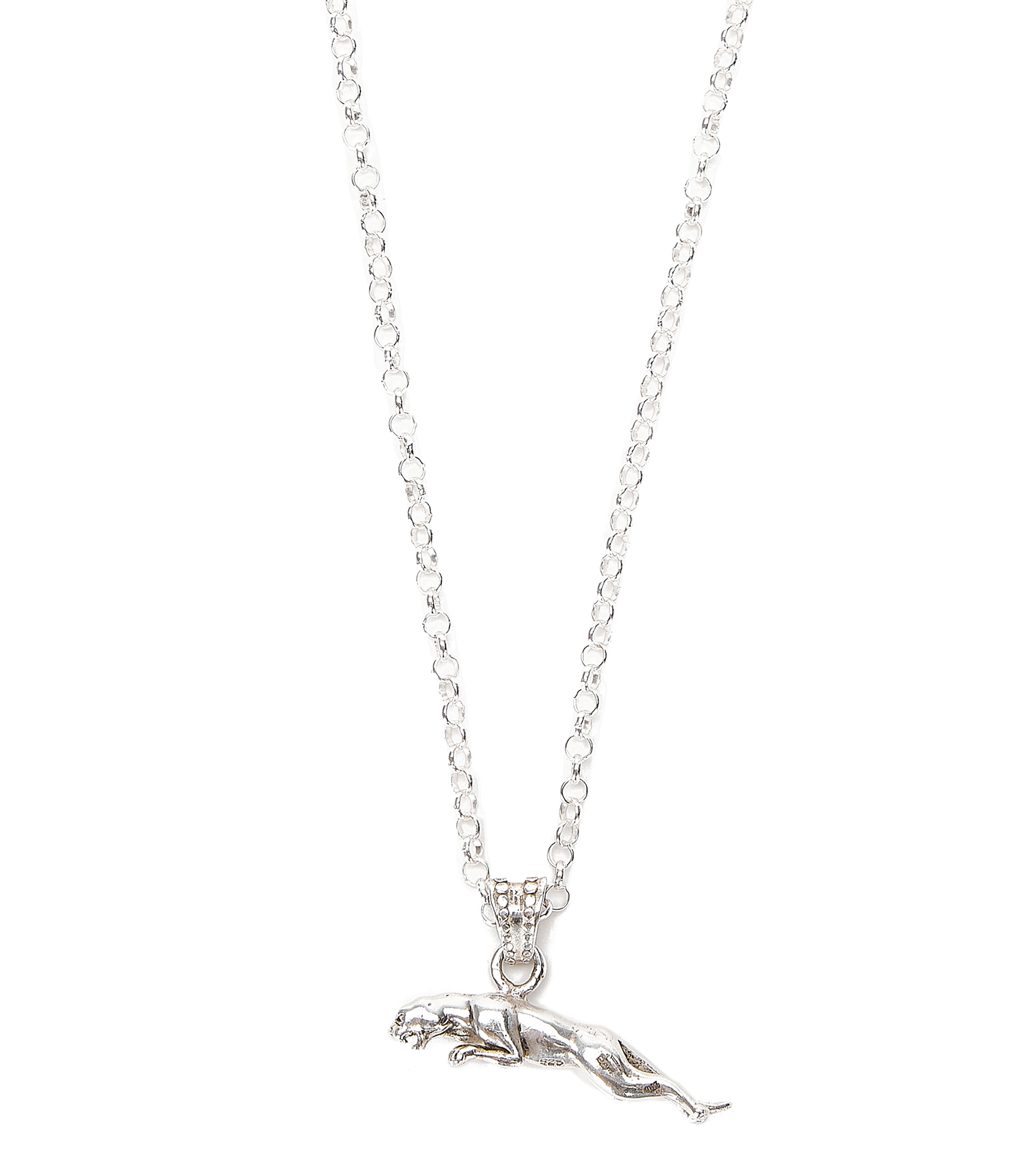 Dije de puma con cadena en plata .925 Hombre