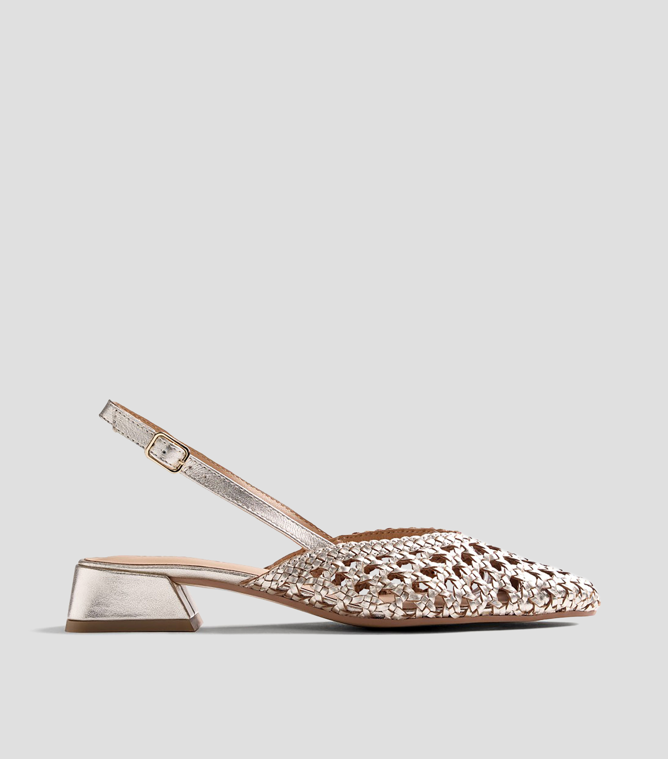 Flats Kipili en piel con tacón bajo y ancho Mujer