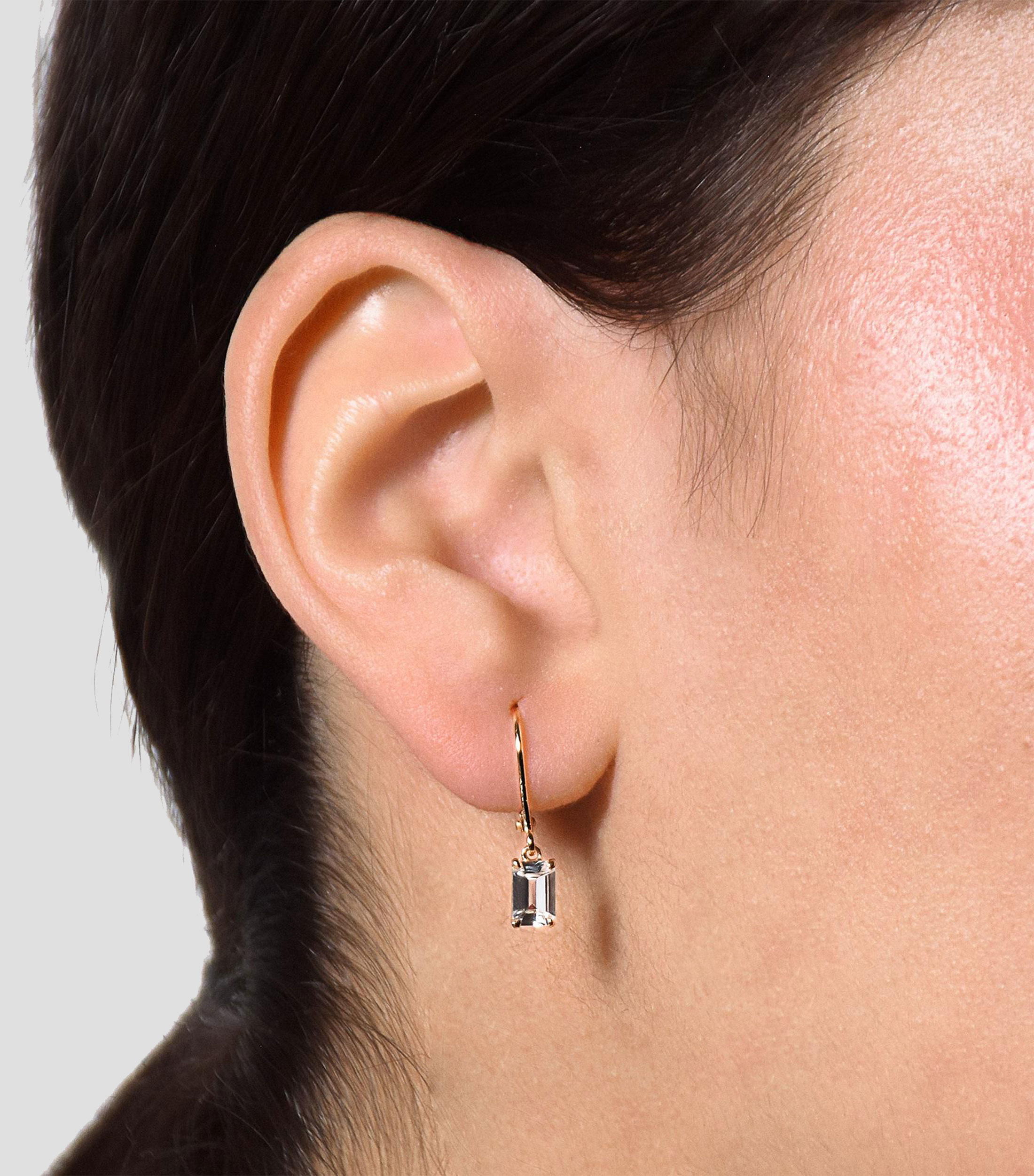 Aretes en Oro amarillo de 18 Kilates con Zafiro Blanco Mujer
