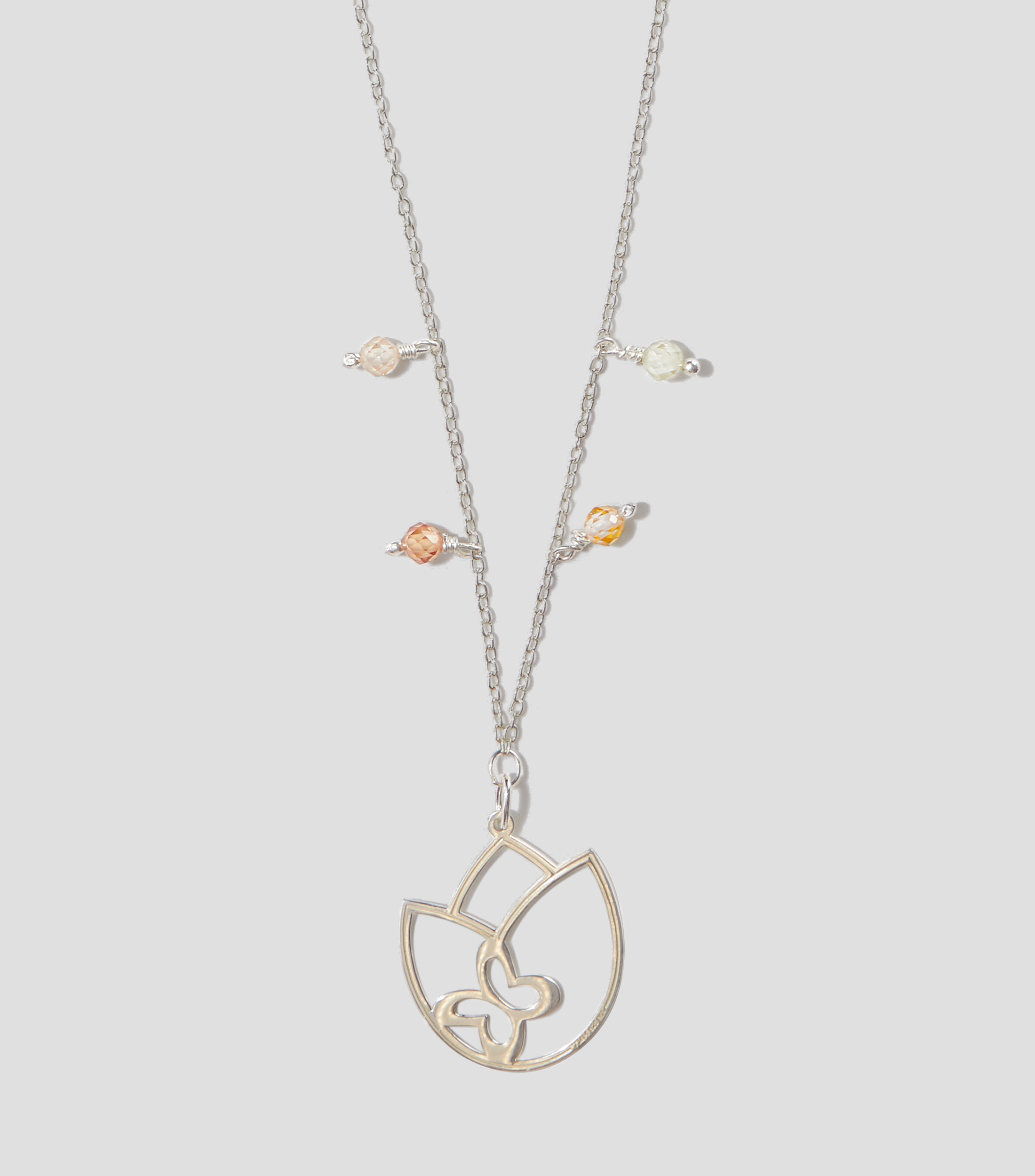 Dije y cadena Tulipán en Plata .925 Mujer