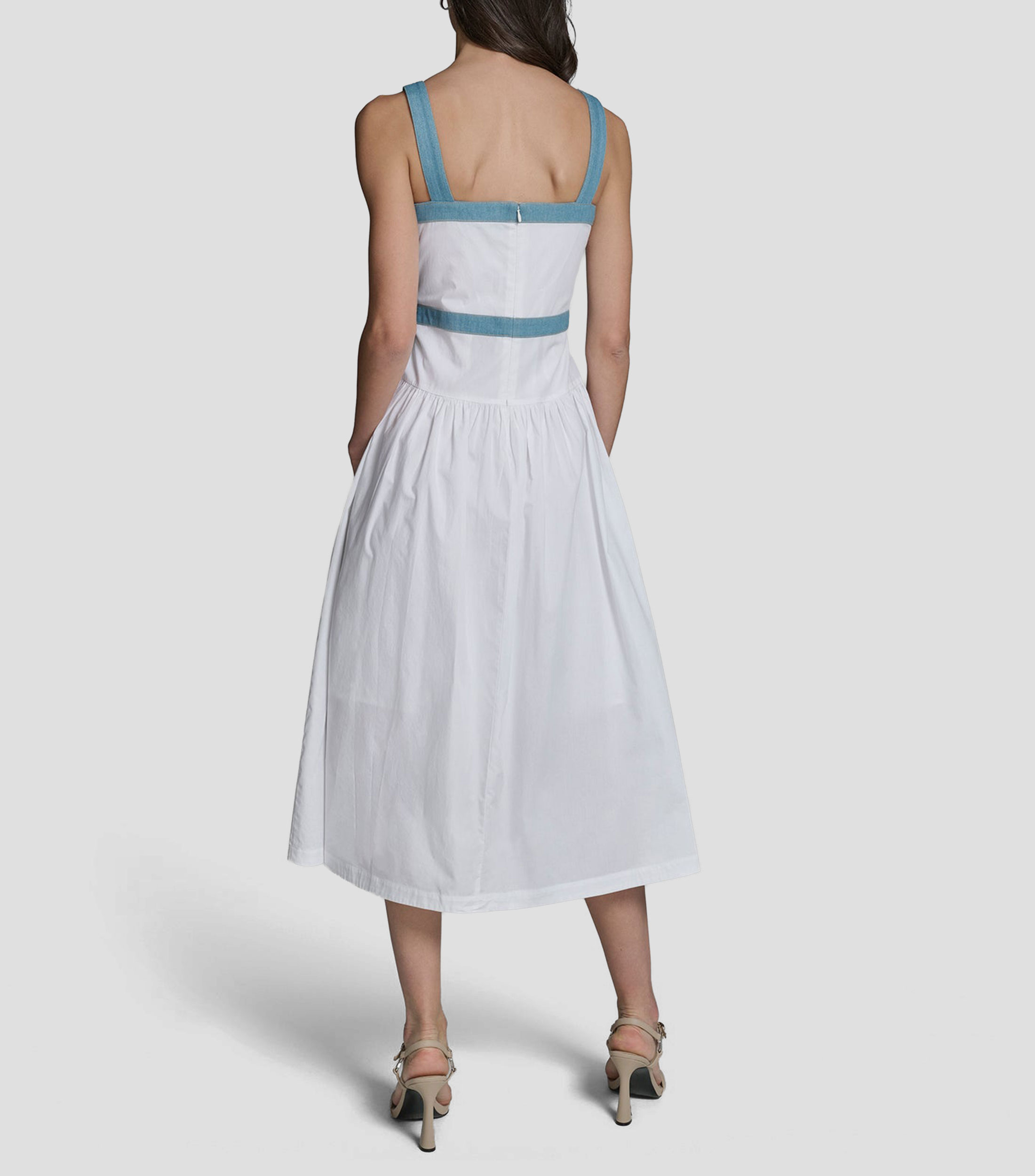 Vestido midi liso Mujer