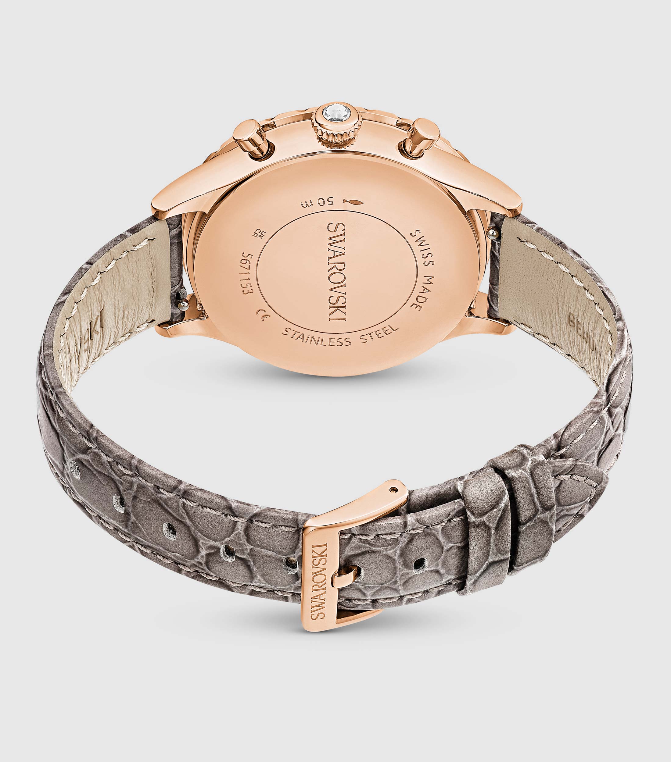 Reloj Unisex Octea Chrono de vestir Marron, Oro Rosa