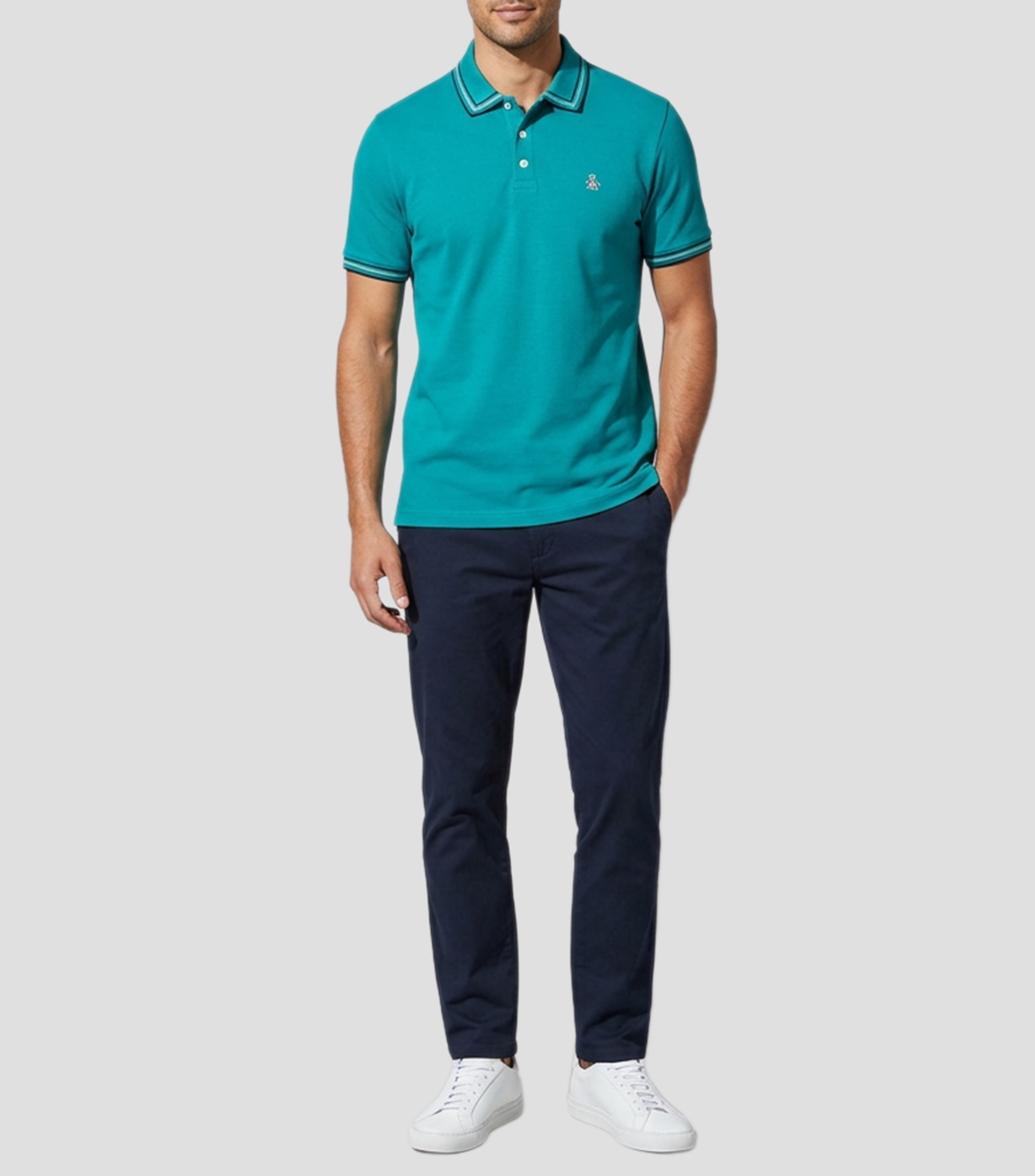 Playera tipo polo manga corta lisa Hombre