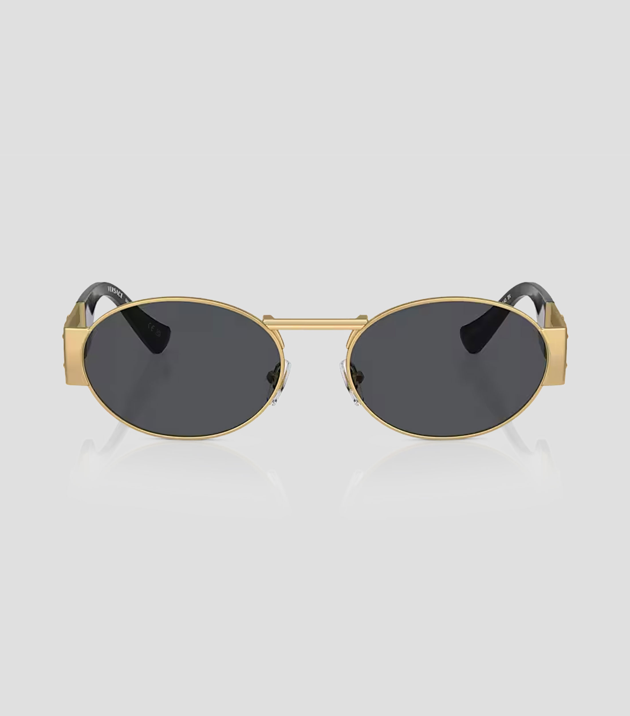 Lentes de sol ovalados dorados Hombre