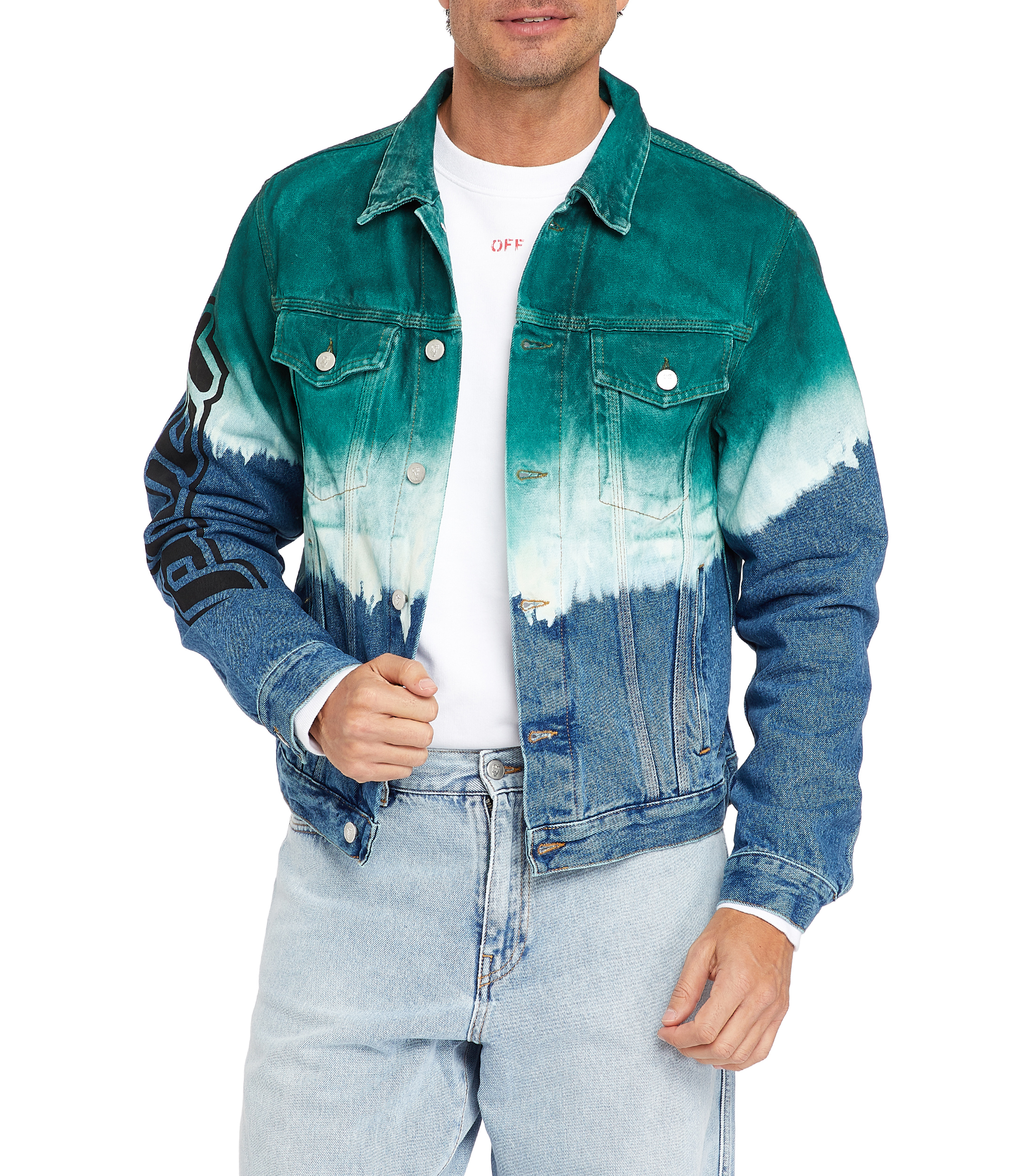 Chamarra de mezclilla off white clearance