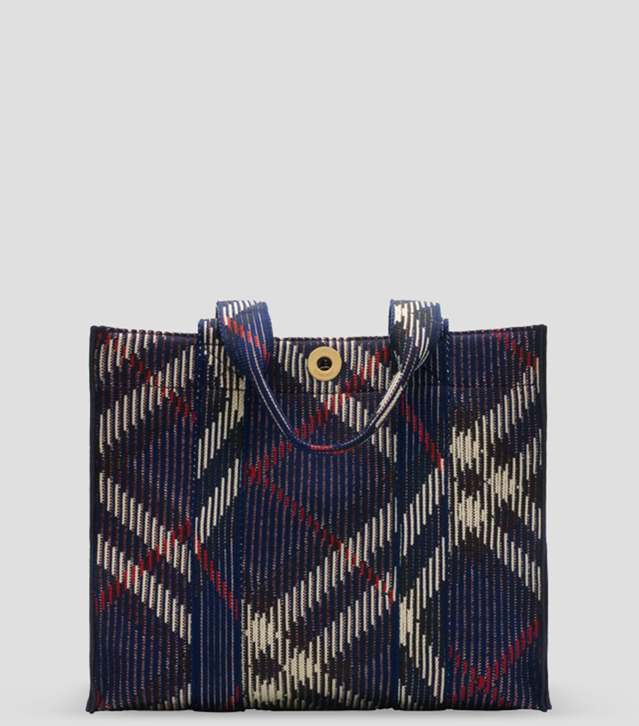 Bolso tote pequeno en punto Check Mujer
