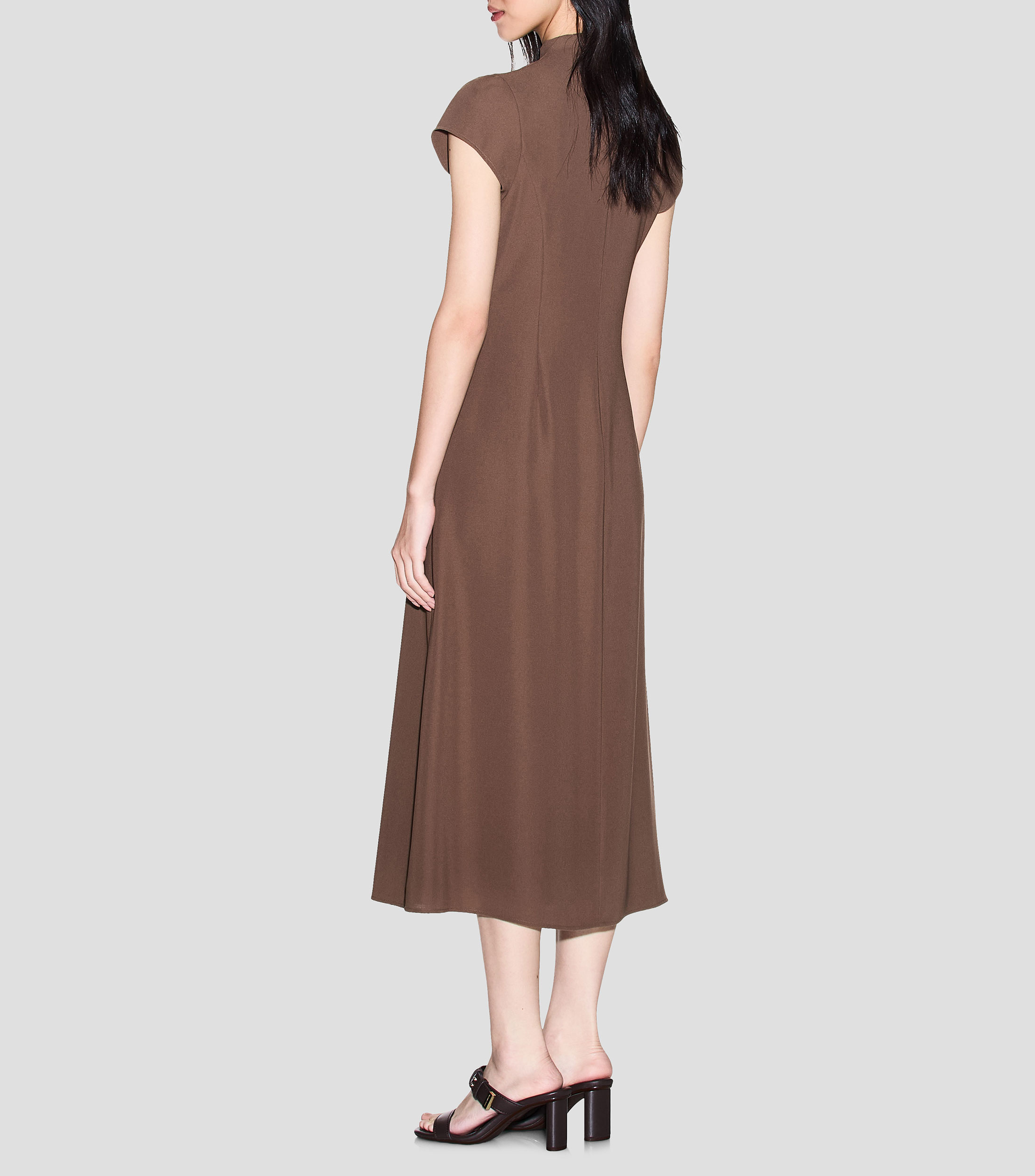 Vestido midi liso Mujer