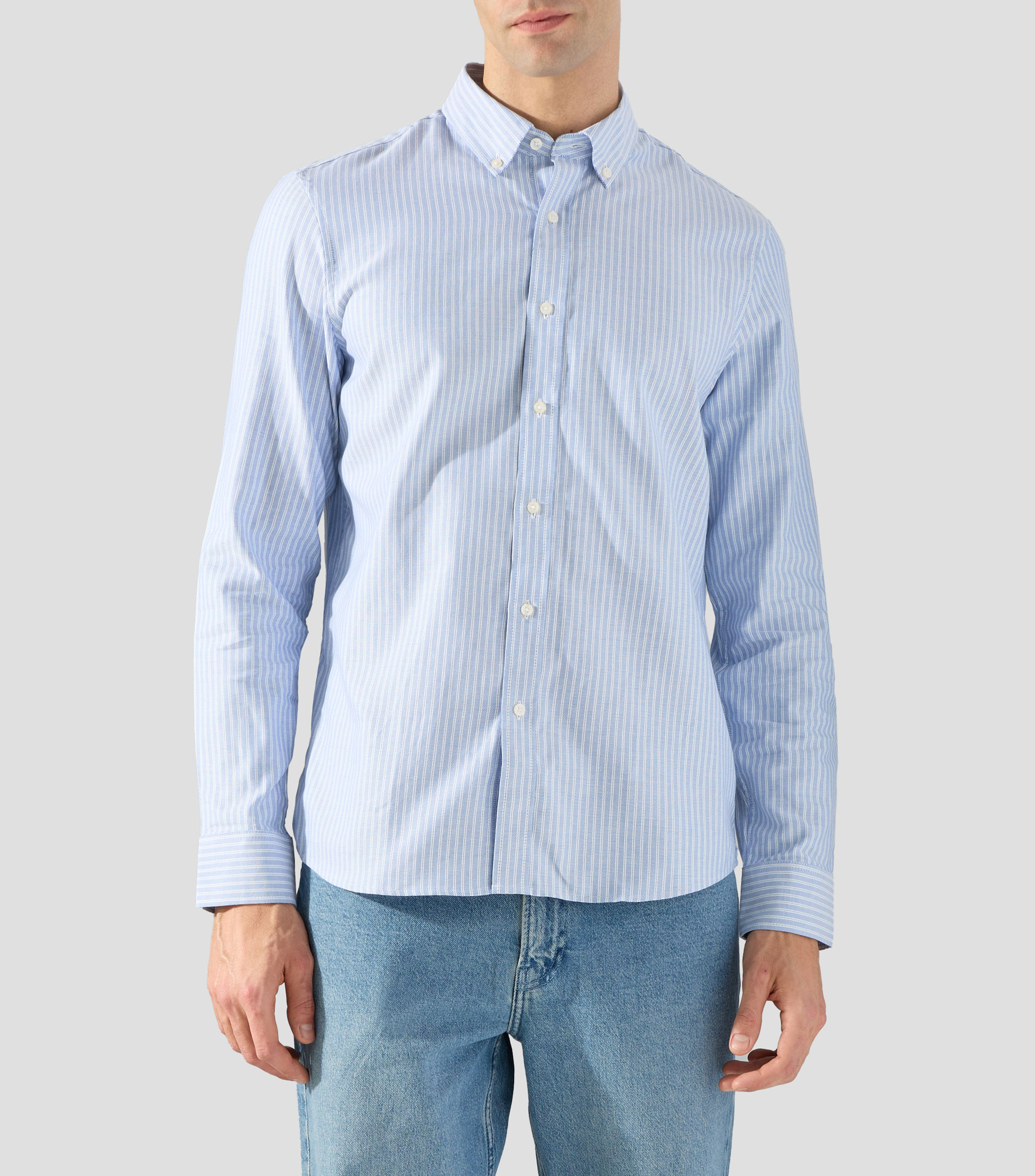 Camisa de rayas con manga larga Hombre