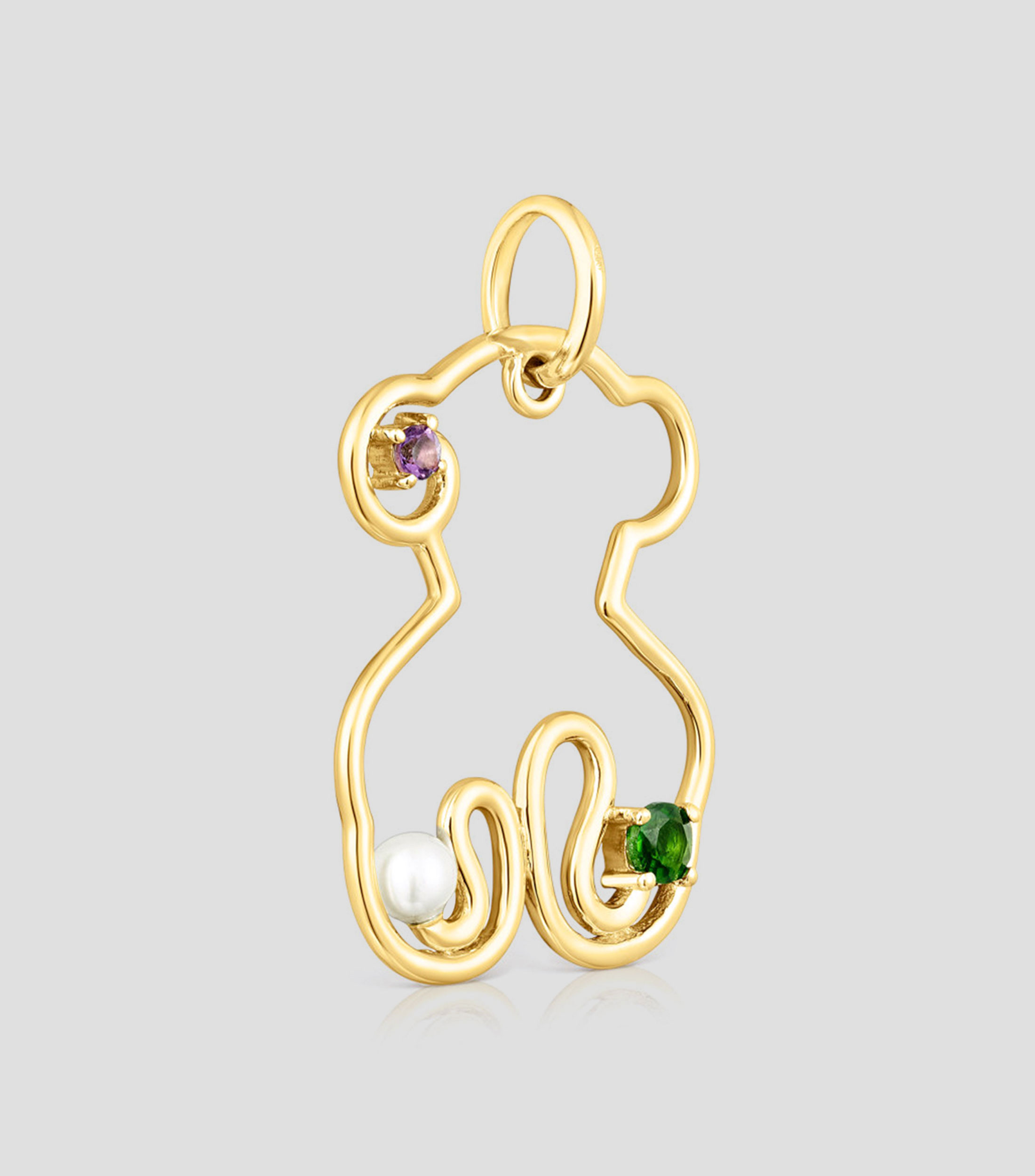 Dije en oro amarillo 18 Kilates Tsuri con gemas Mujer