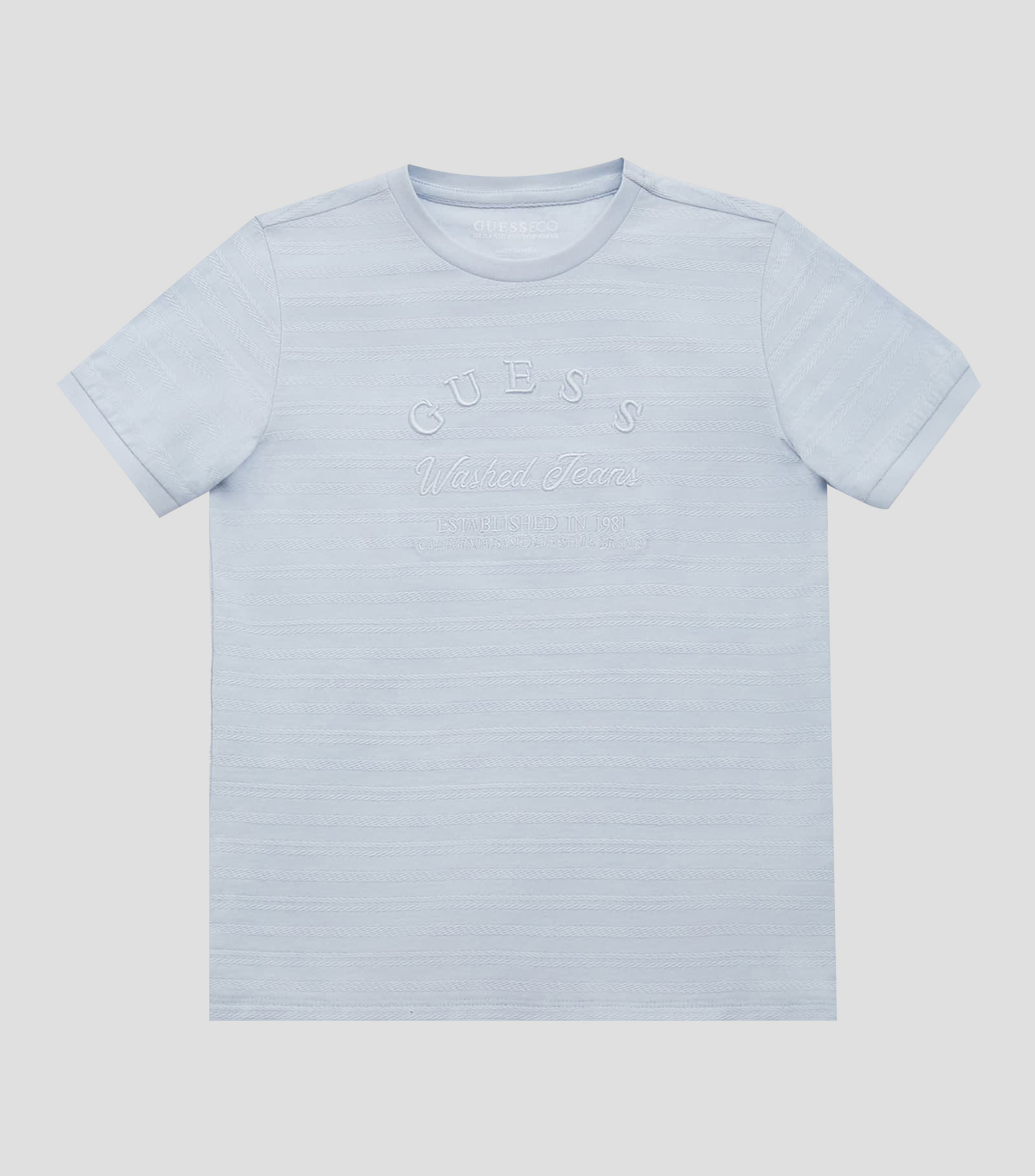 Playera de cuello redondo y manga corta con bordado Niño