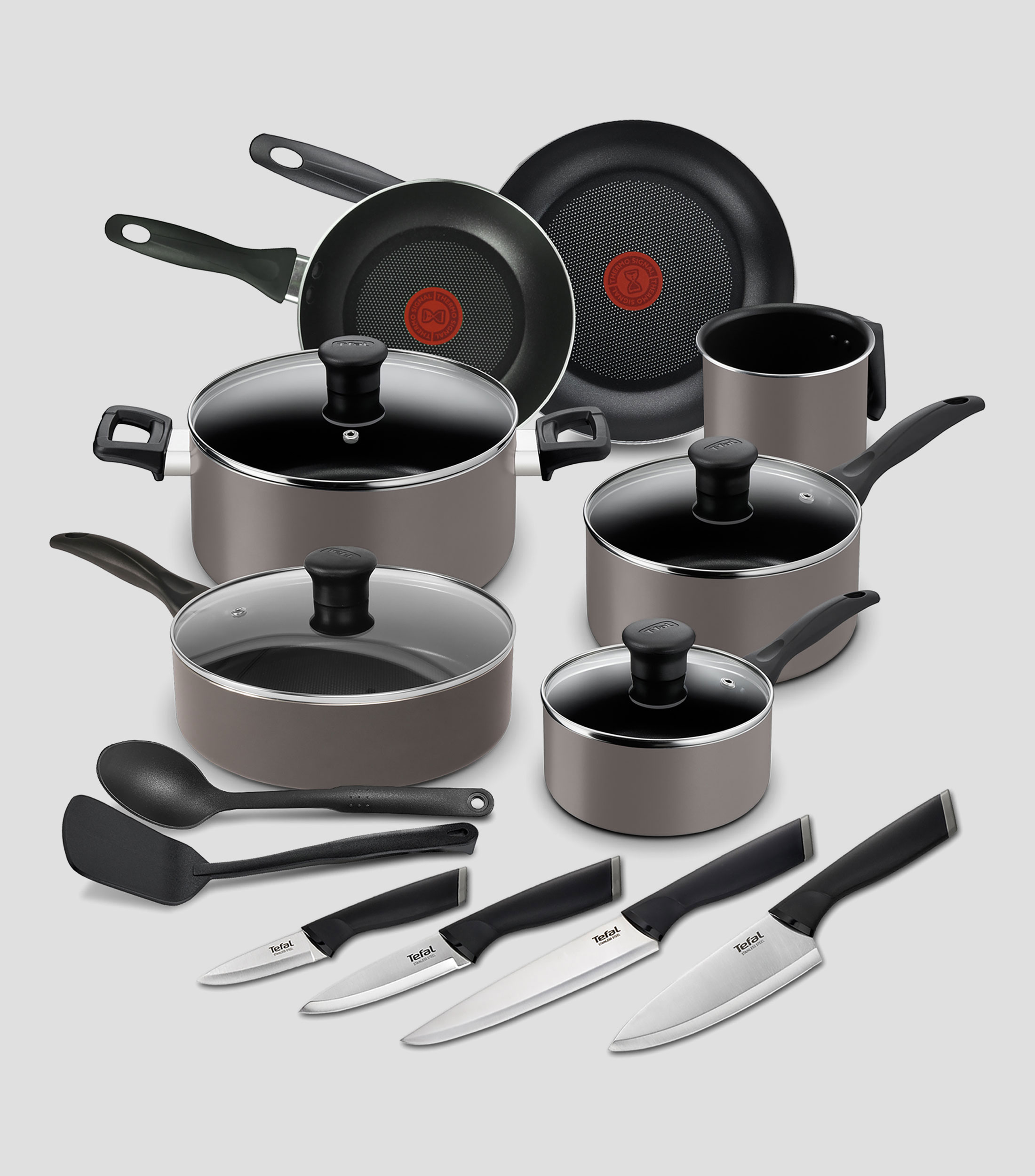 Batería de cocina en aluminio Family Cook, 17 piezas