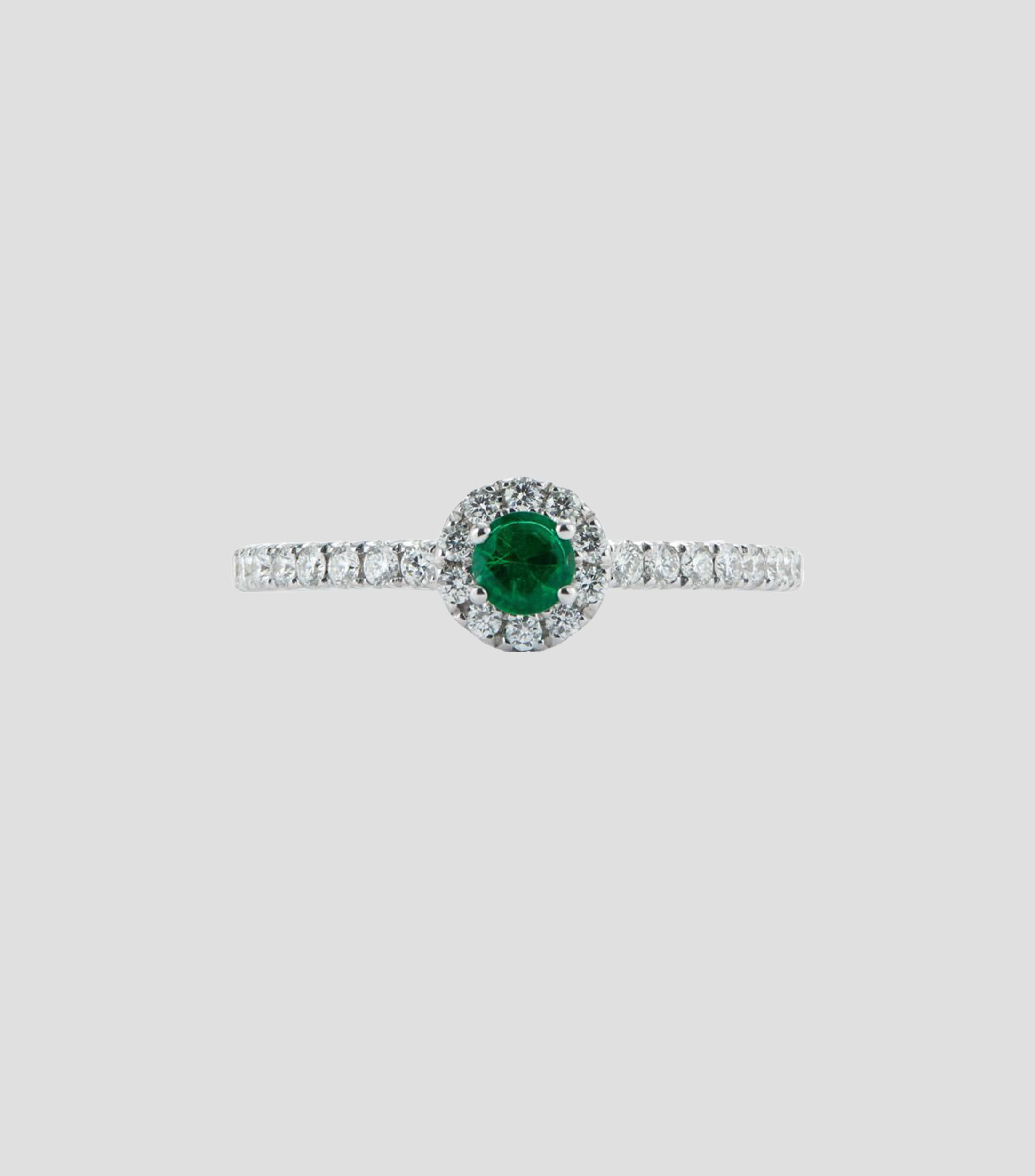 Anillo en Oro blanco de 18 Kilates con esmeralda Mujer