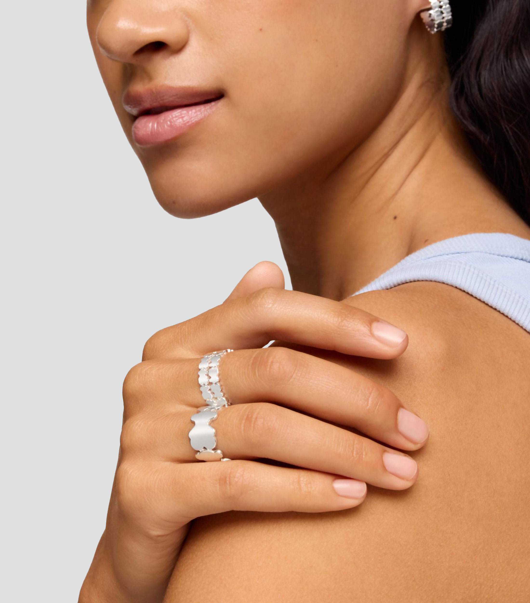 Anillo doble en plata Sweet 40s Mujer