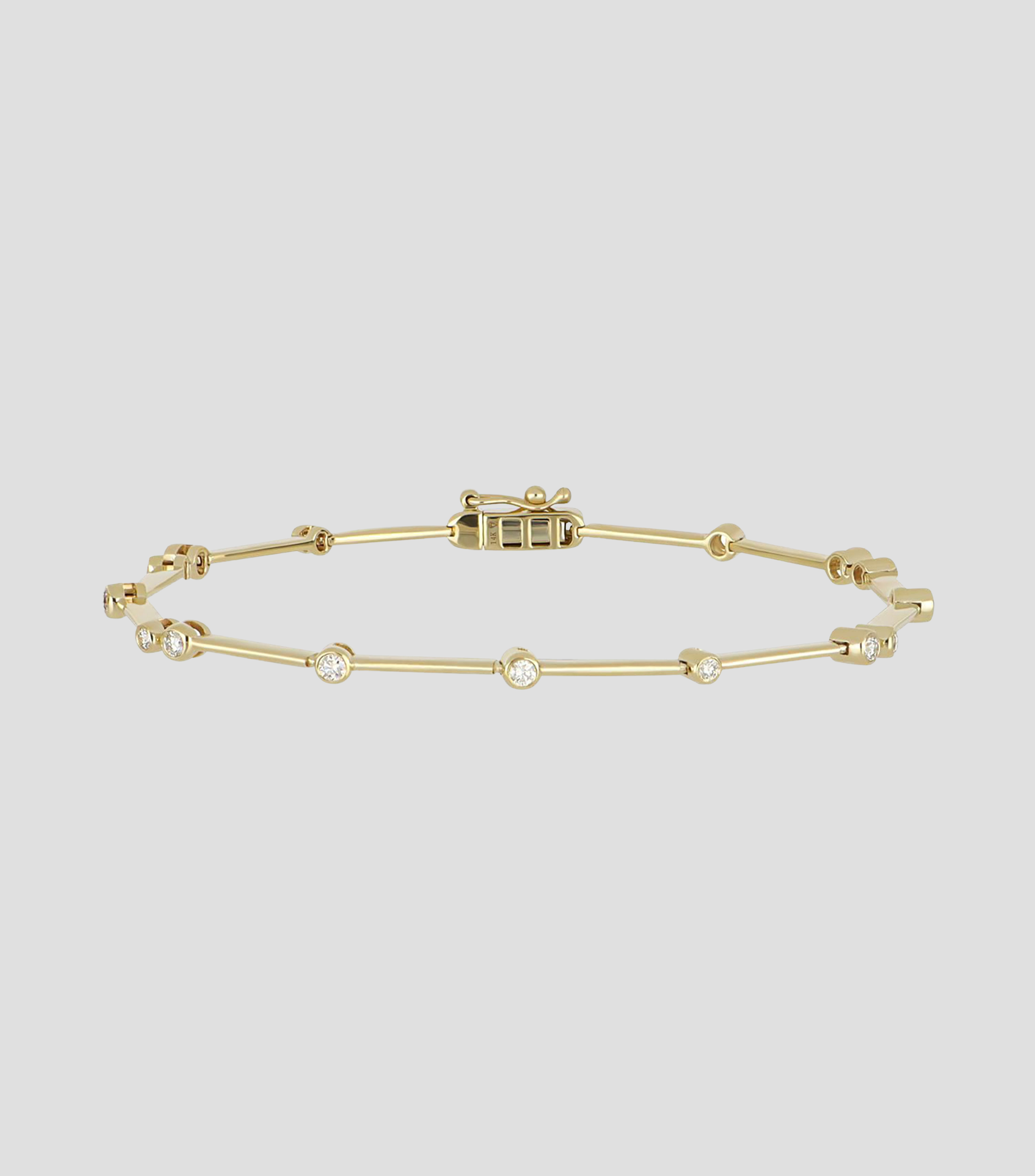 Pulsera en Oro amarillo de 14 Kilates con diamantes Mujer