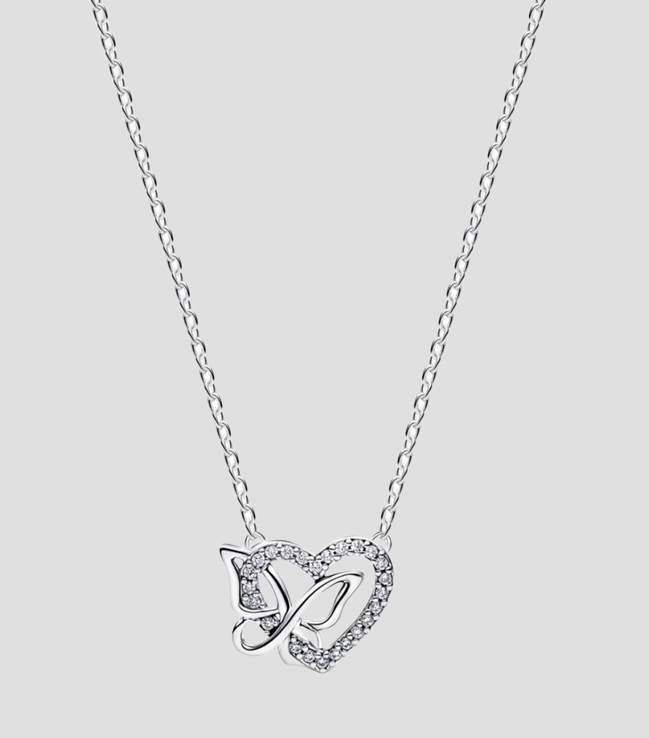 Collar en plata con corazón Unisex