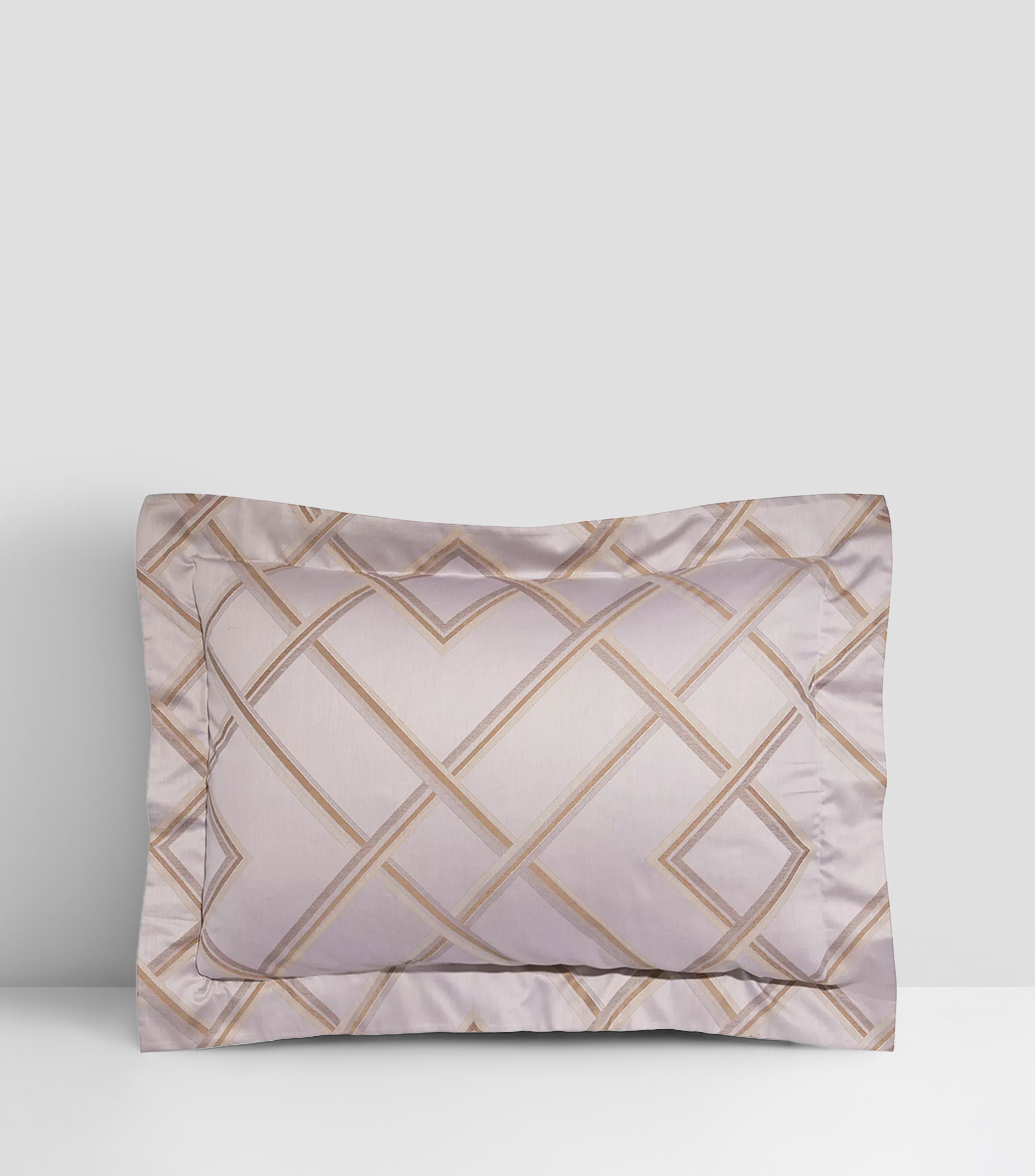 Funda para almohada estándar en algodón Geometrics Arredo blanco con arena