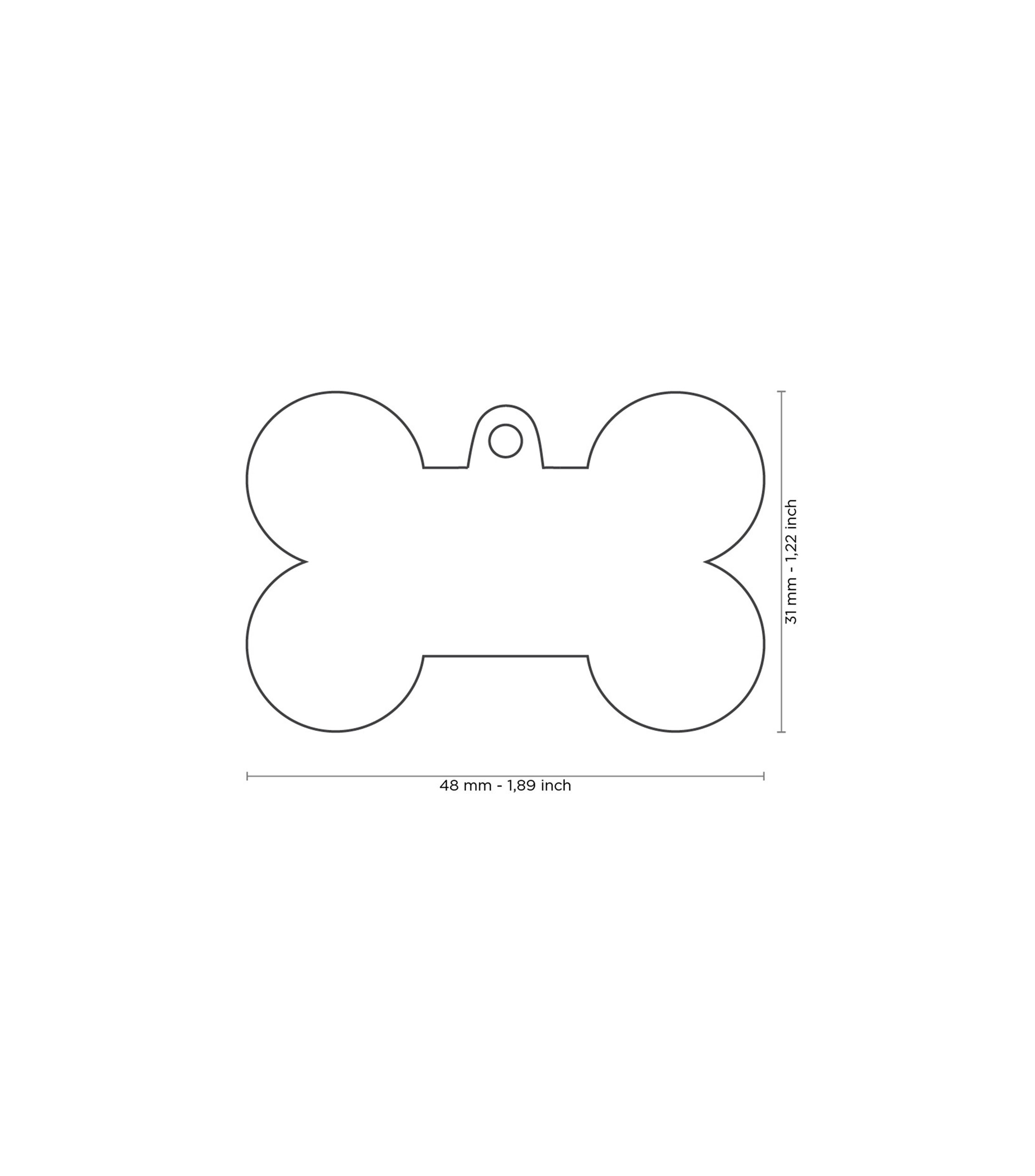 Placa para Mascota Style Hueso en metal