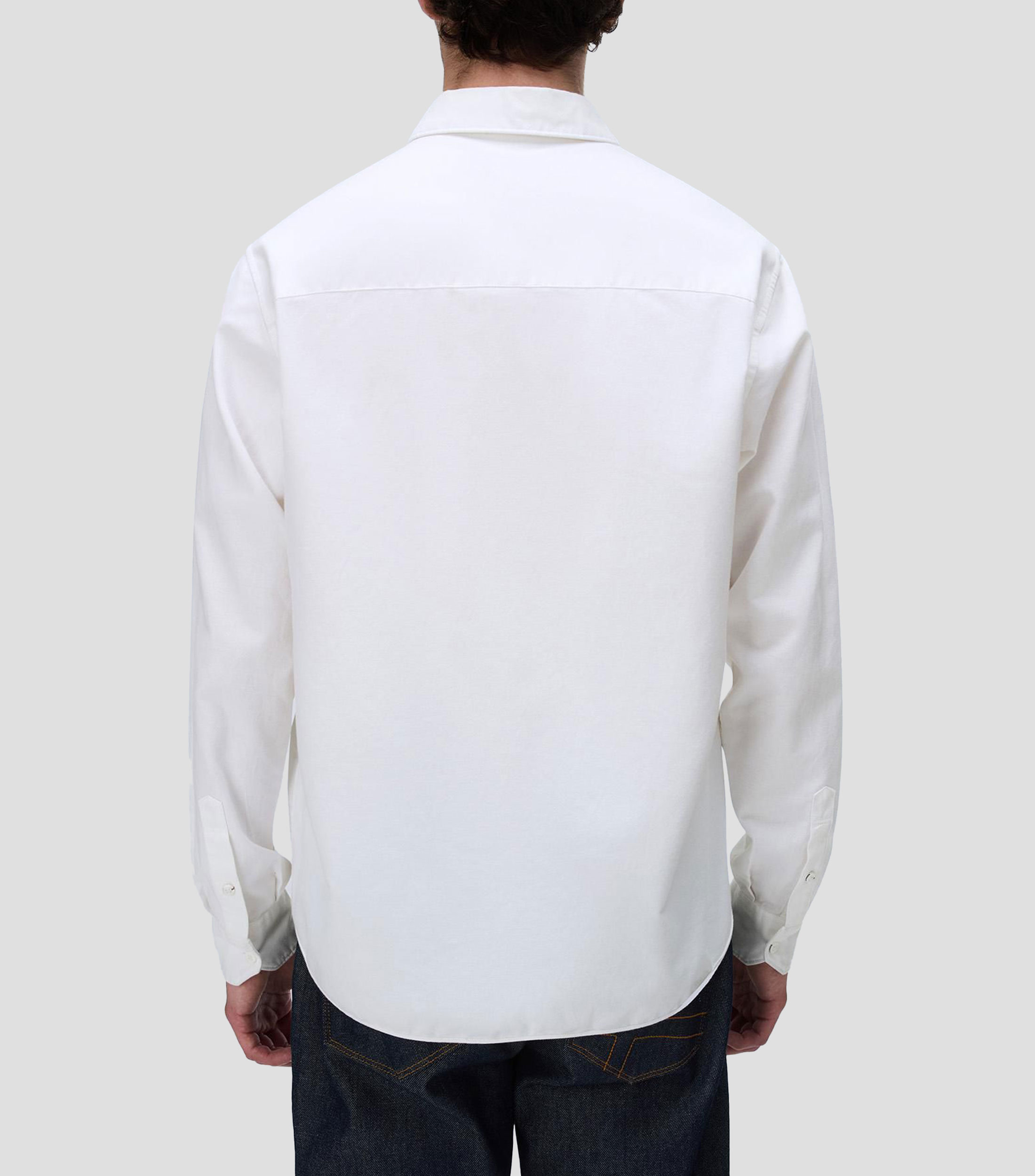 Camisa lisa manga larga Hombre