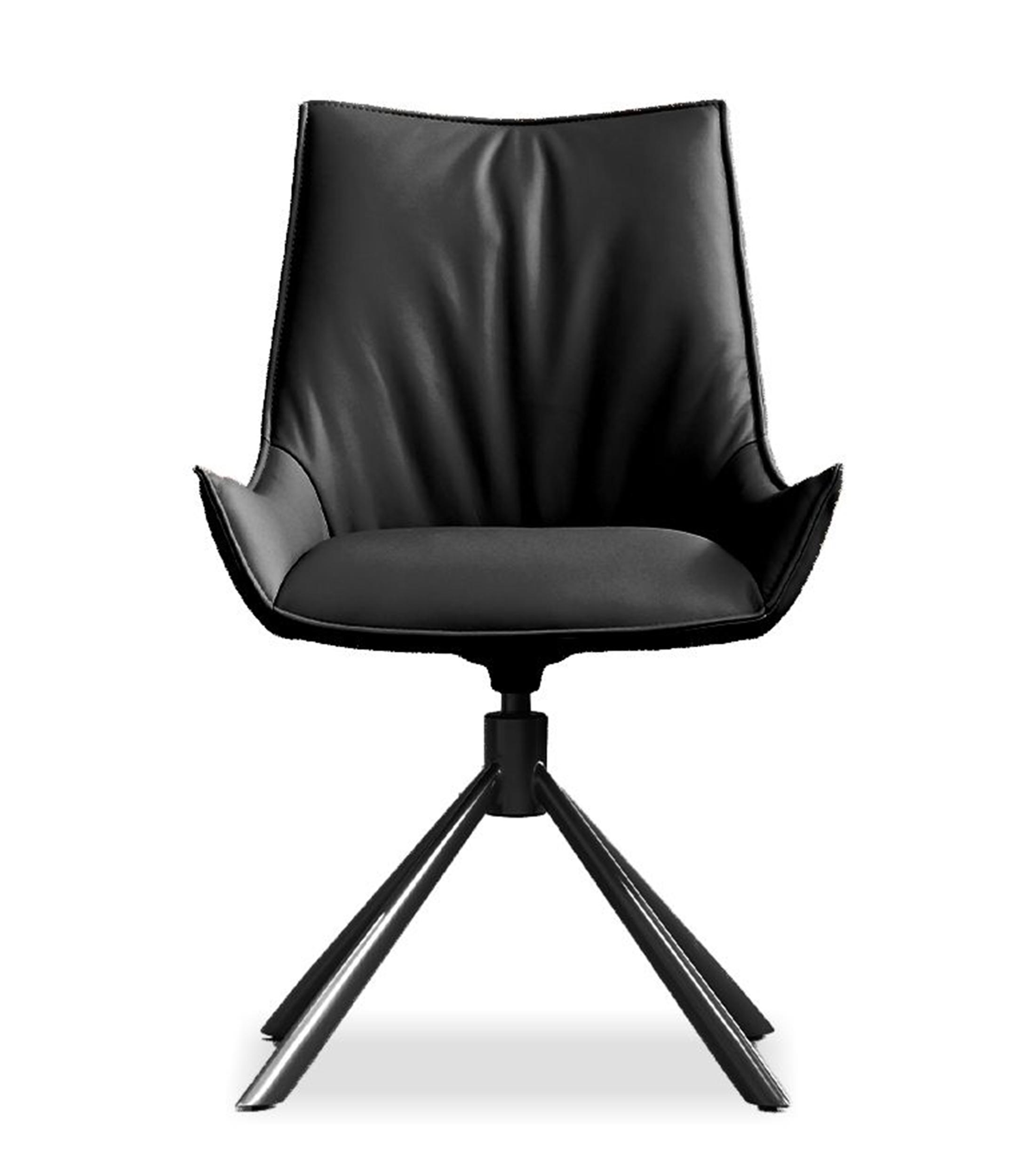 Silla para comedor Giulia en piel Negro