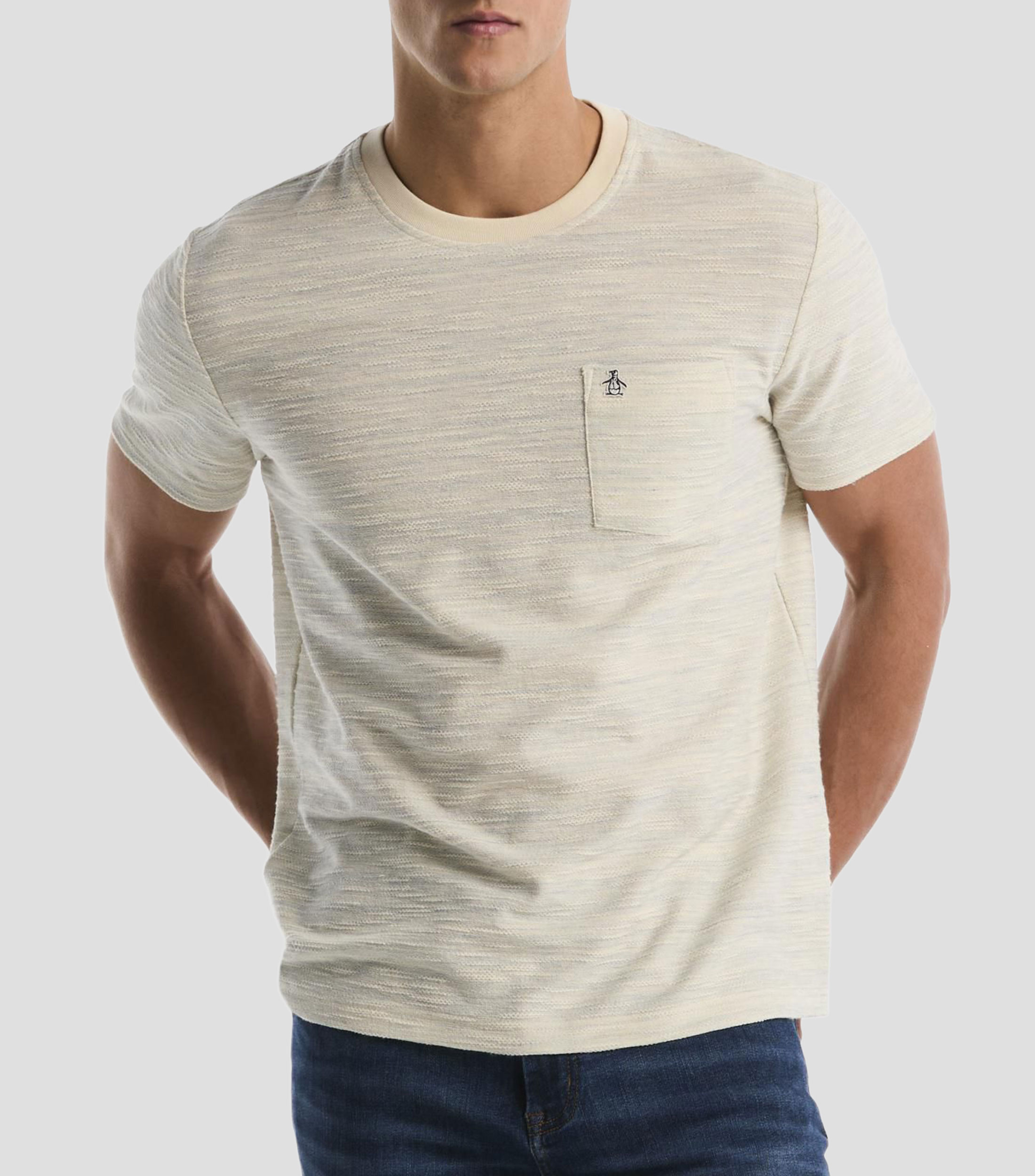 Playera cuello redondo manga corta jaspeada Hombre