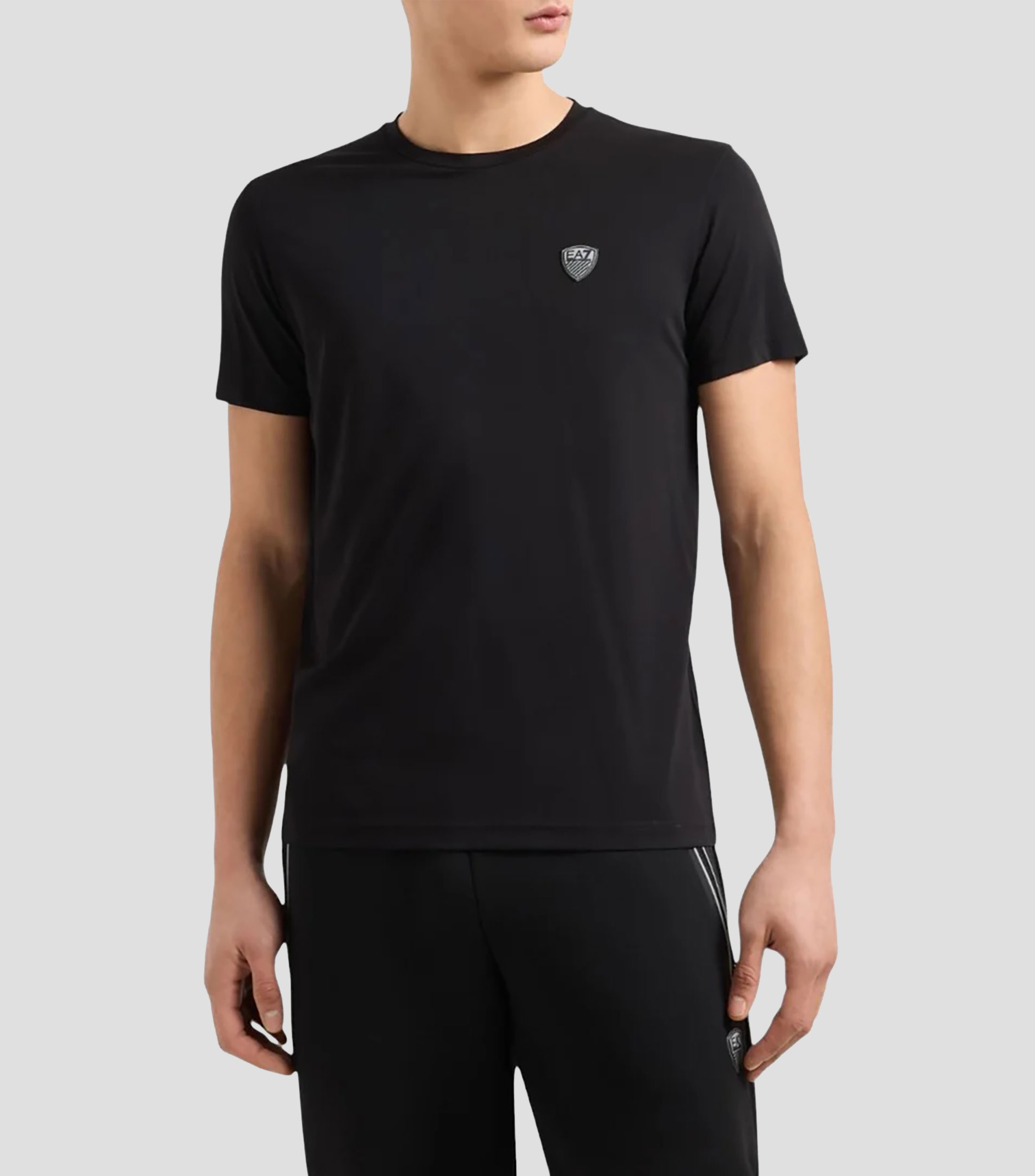 Playera cuello redondo manga corta sólido Hombre