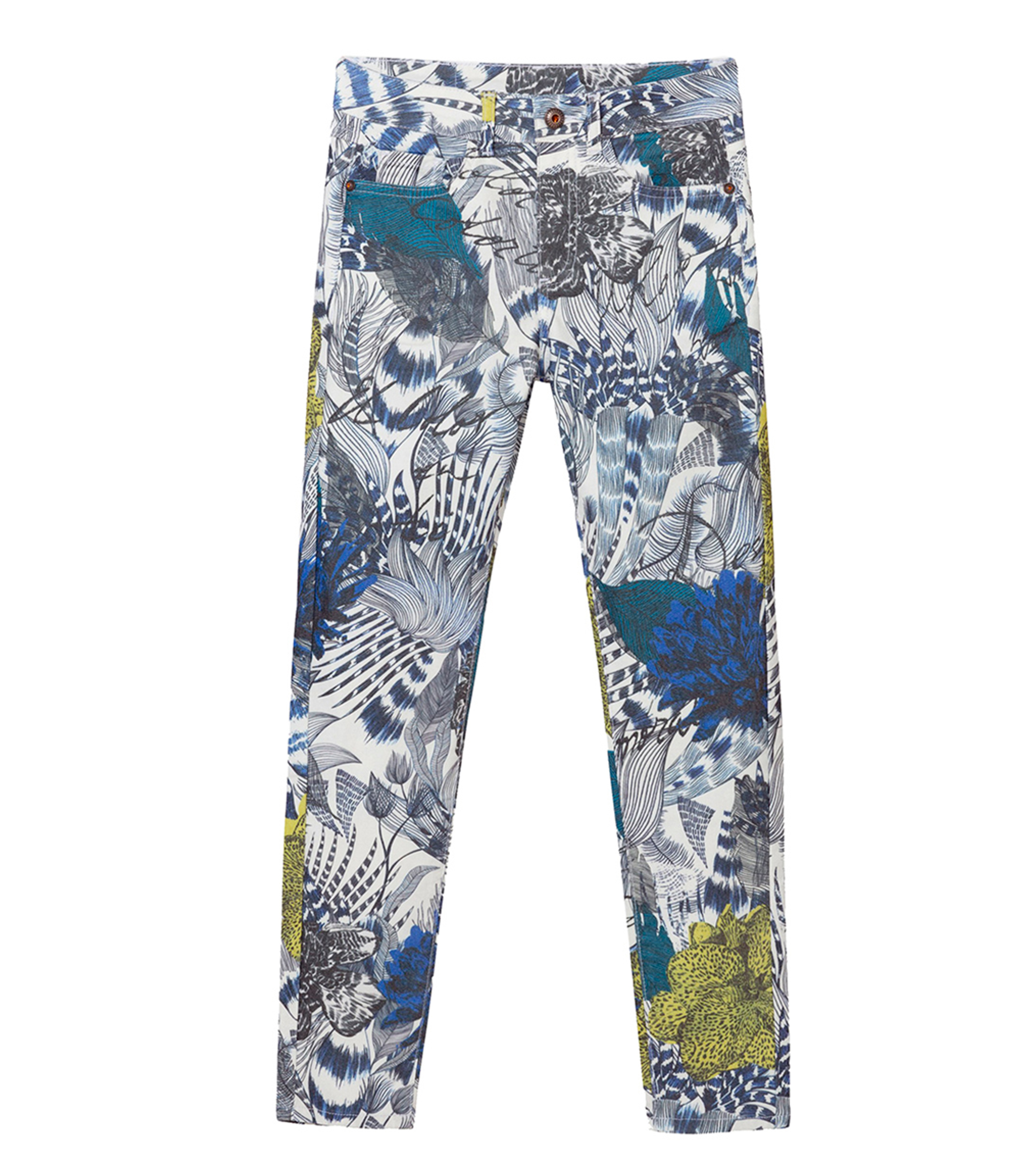 Pantalon Fluide Desigual Taille 26 (36/38) - Noir, Motif Brodé - Très Bon état