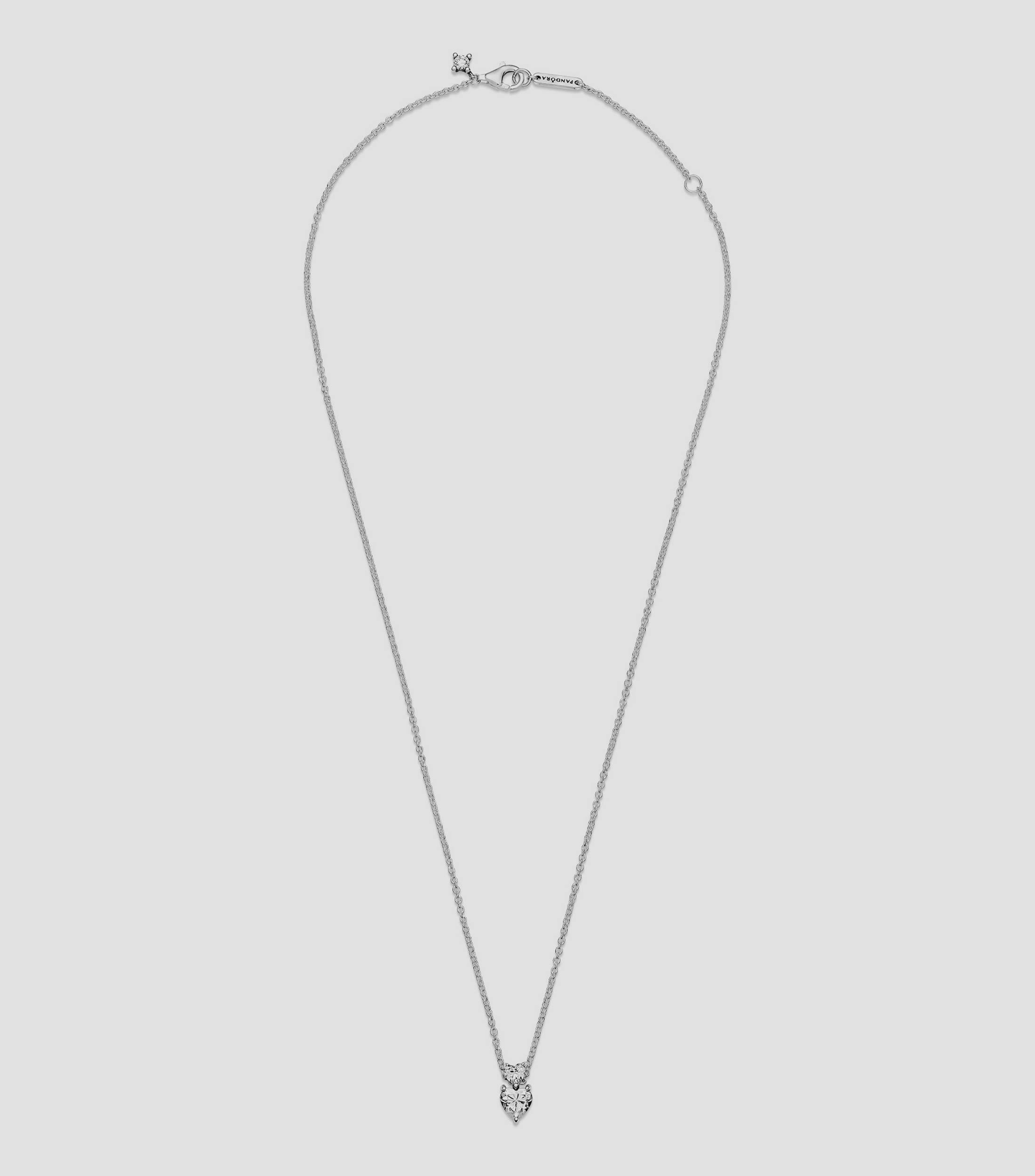 Collar con corazones en plata .925 y zirconias cúbicas Mujer