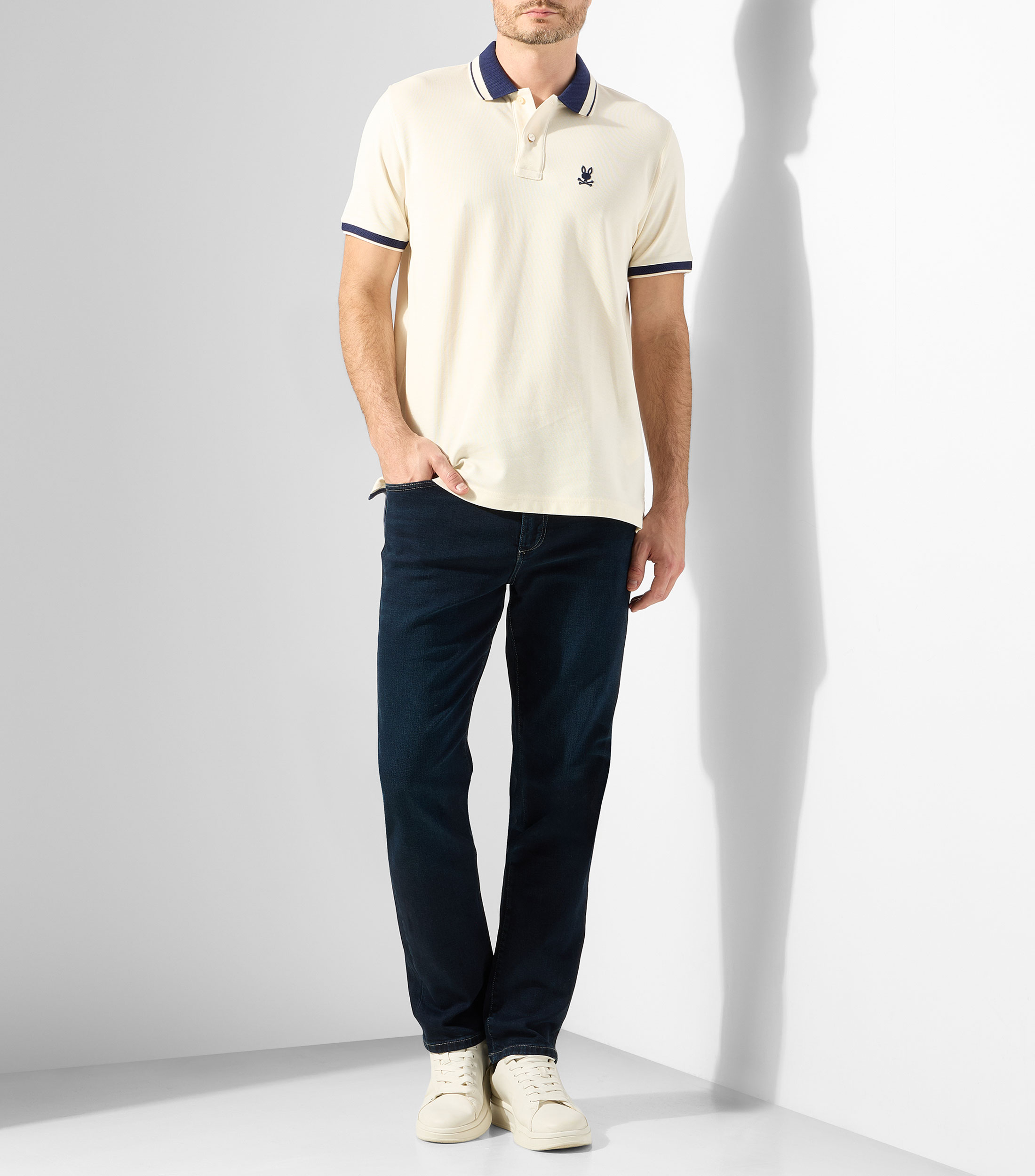 Playera polo manga corta lisa Hombre