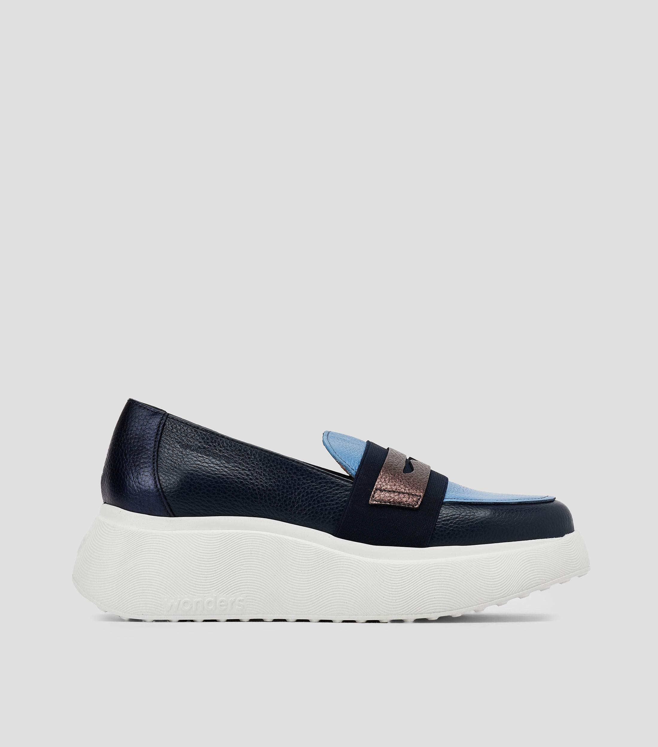 Mocasines de piel con plataforma Mujer