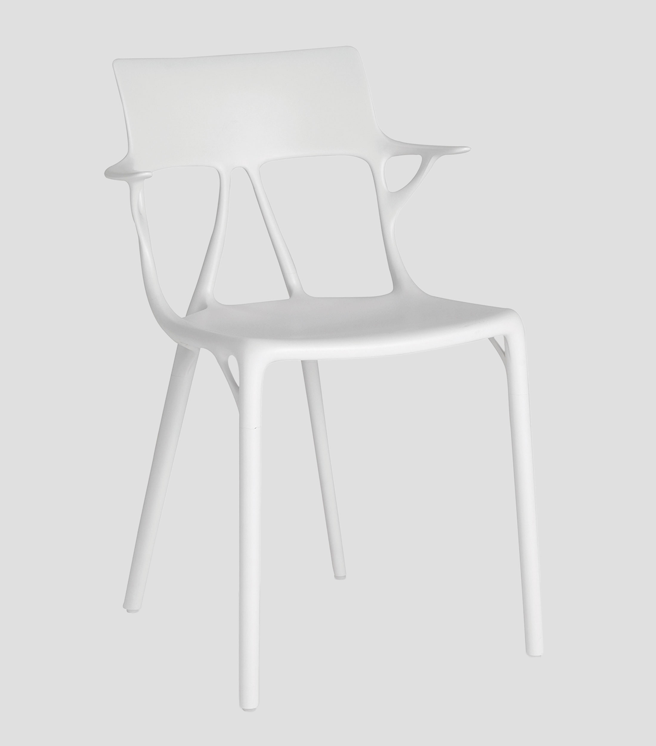 Silla A. I. en tecnopolímero termoplástico reciclado blanca
