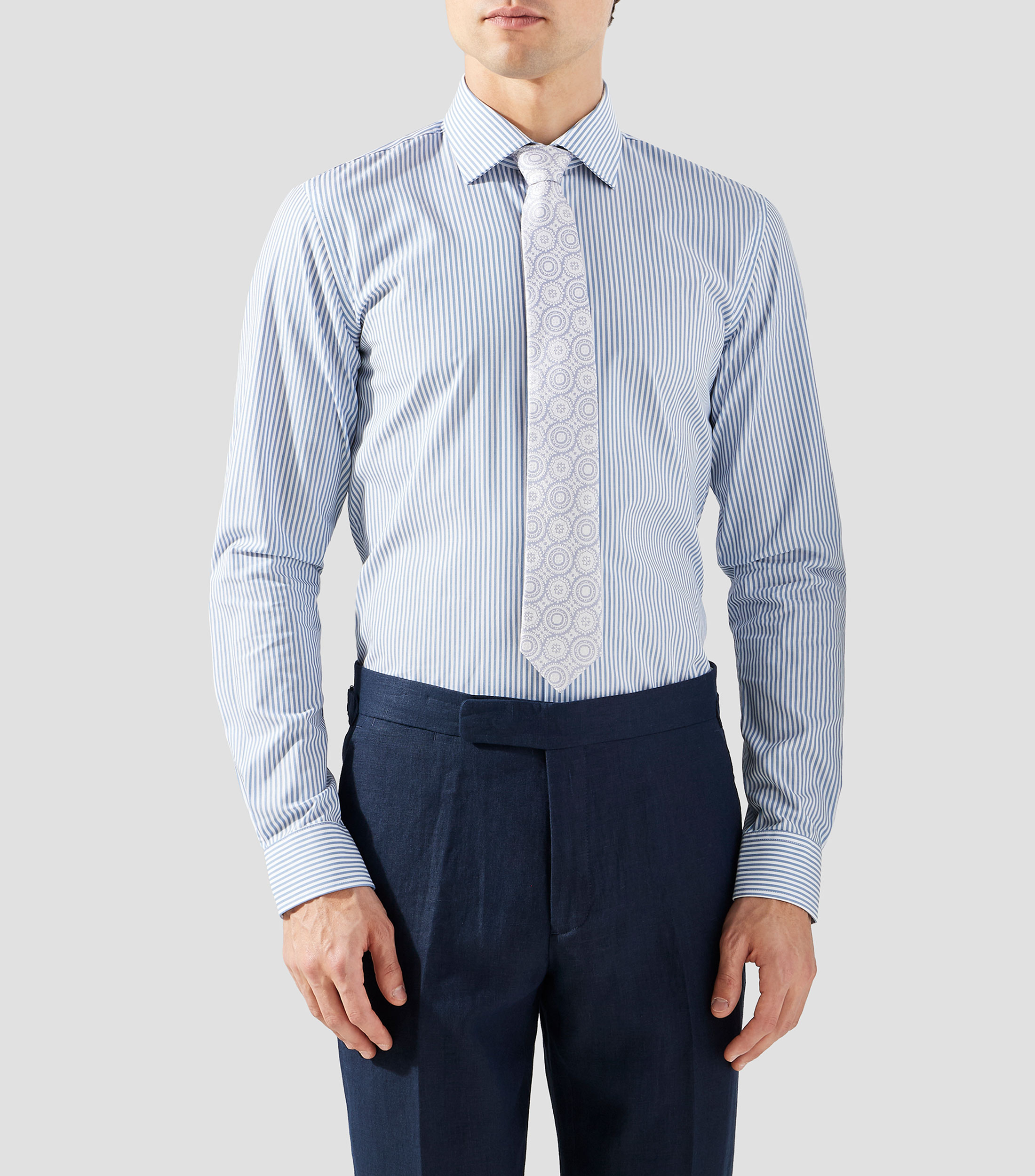 Camisa de rayas manga larga Hombre