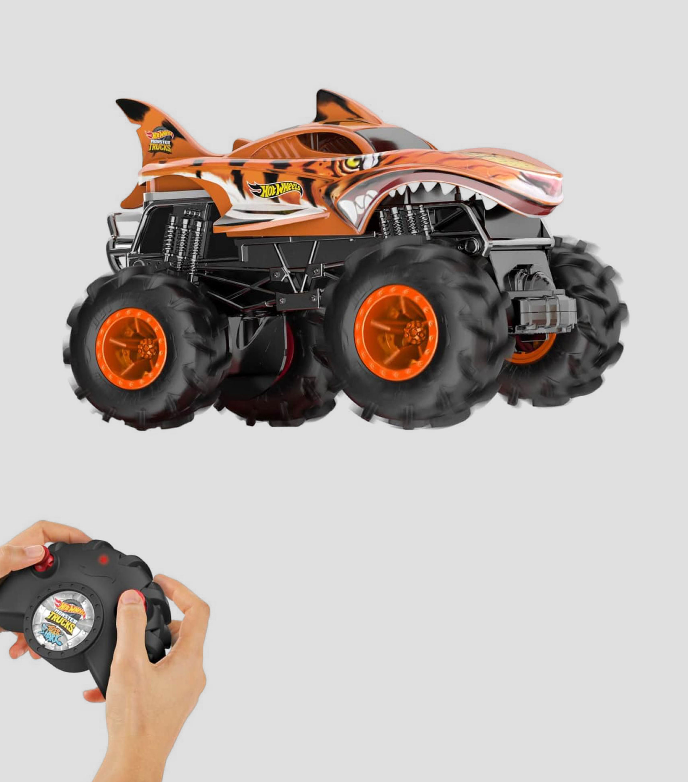 Vehículo de control remoto Monster Trucks Tiger Shark R/C a escala 1:24, Niños