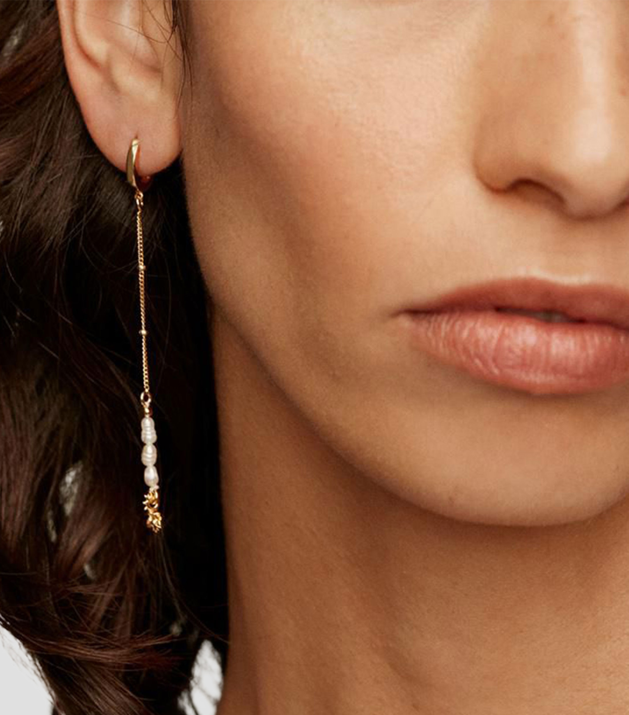 Pendientes en plata .925 con perlas Goldie Mujer