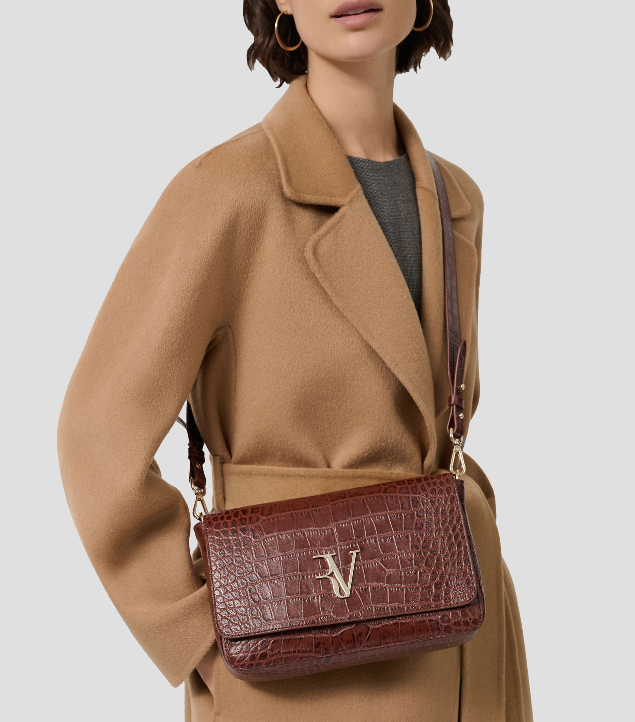 Bolsa Crossbody en piel vacuna Valentina animalskin Mujer