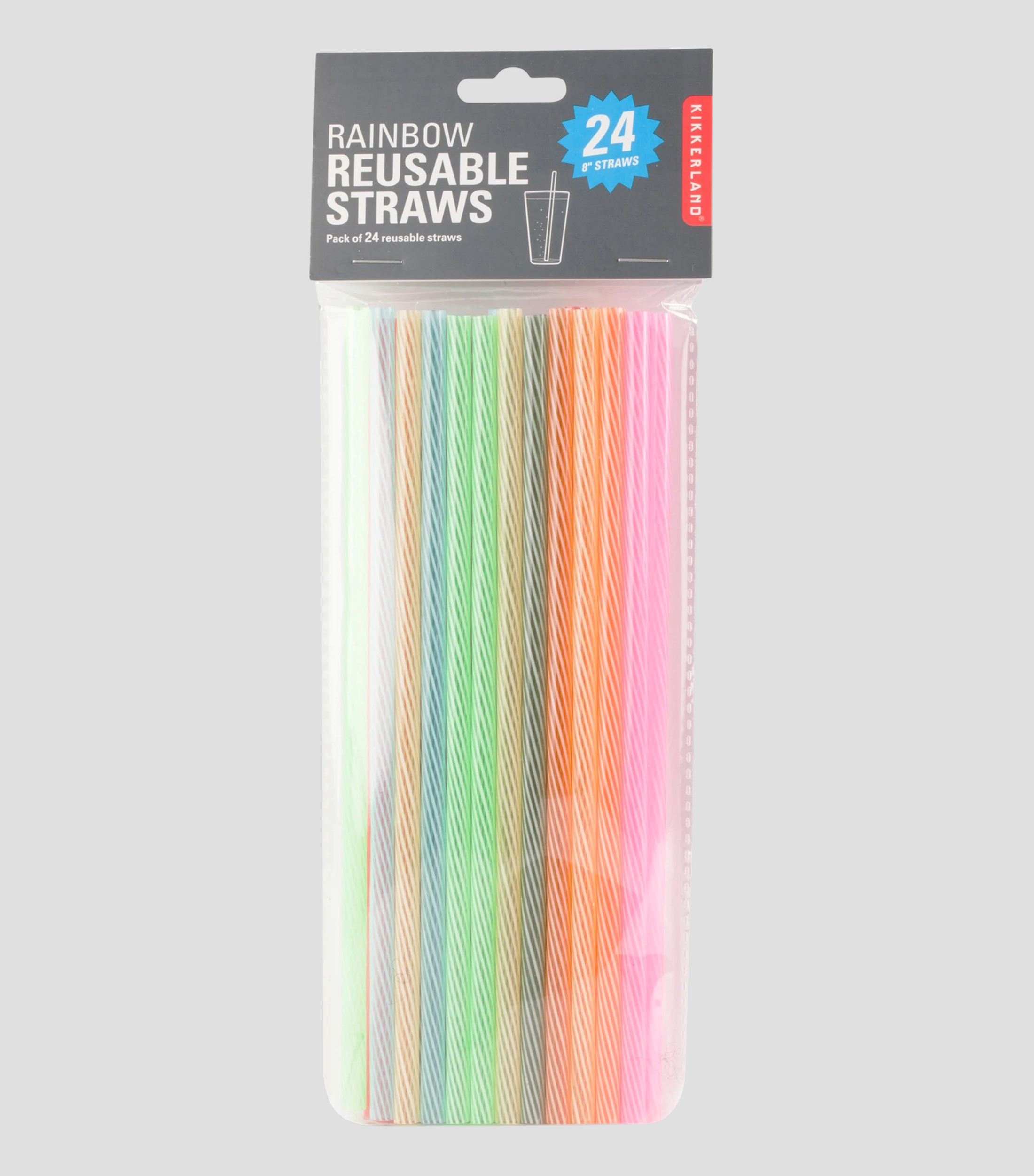 Set 24 popotes de plástico reutilizables