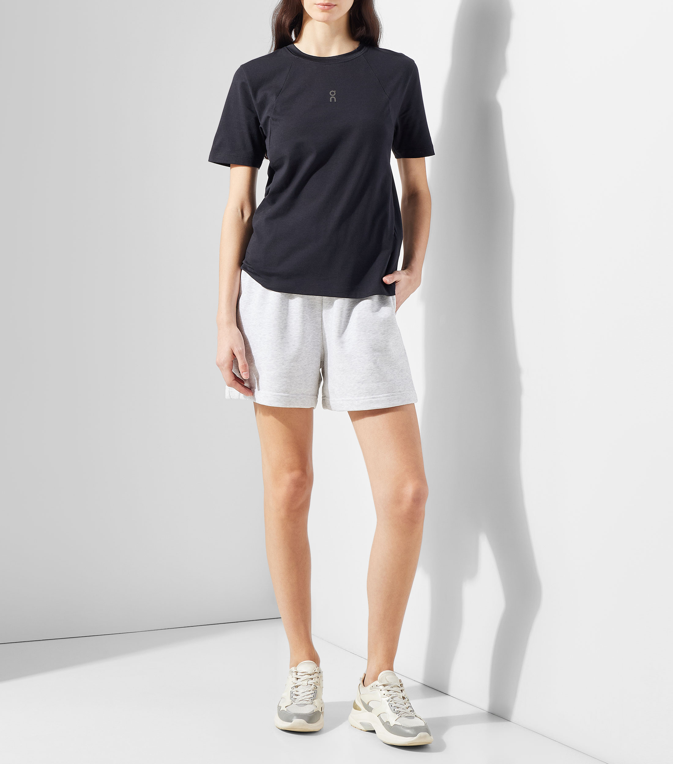 Short para entrenamiento jaspeado Mujer
